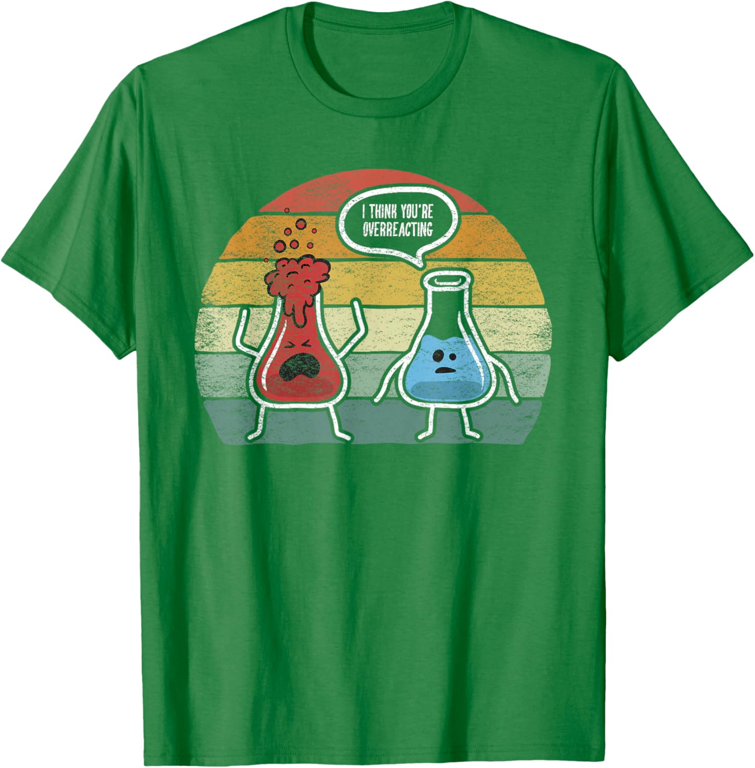 Vintage Nerd Chemistry T-Shirt I Think You're Overreacting Fun Design - 9