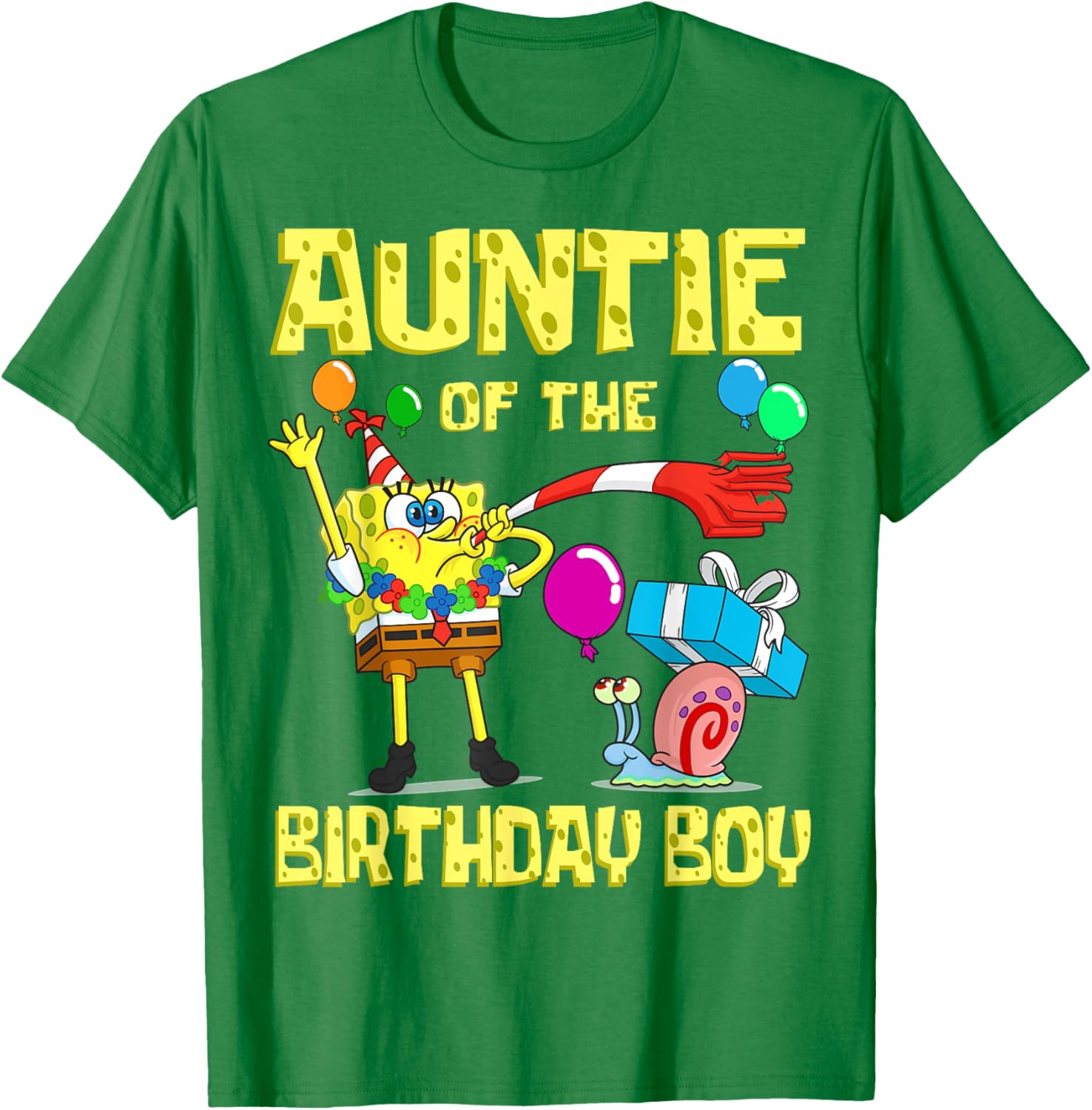 Mademark SpongeBob Birthday Boy Auntie Theme T-Shirt Fun Party Apparel - 15