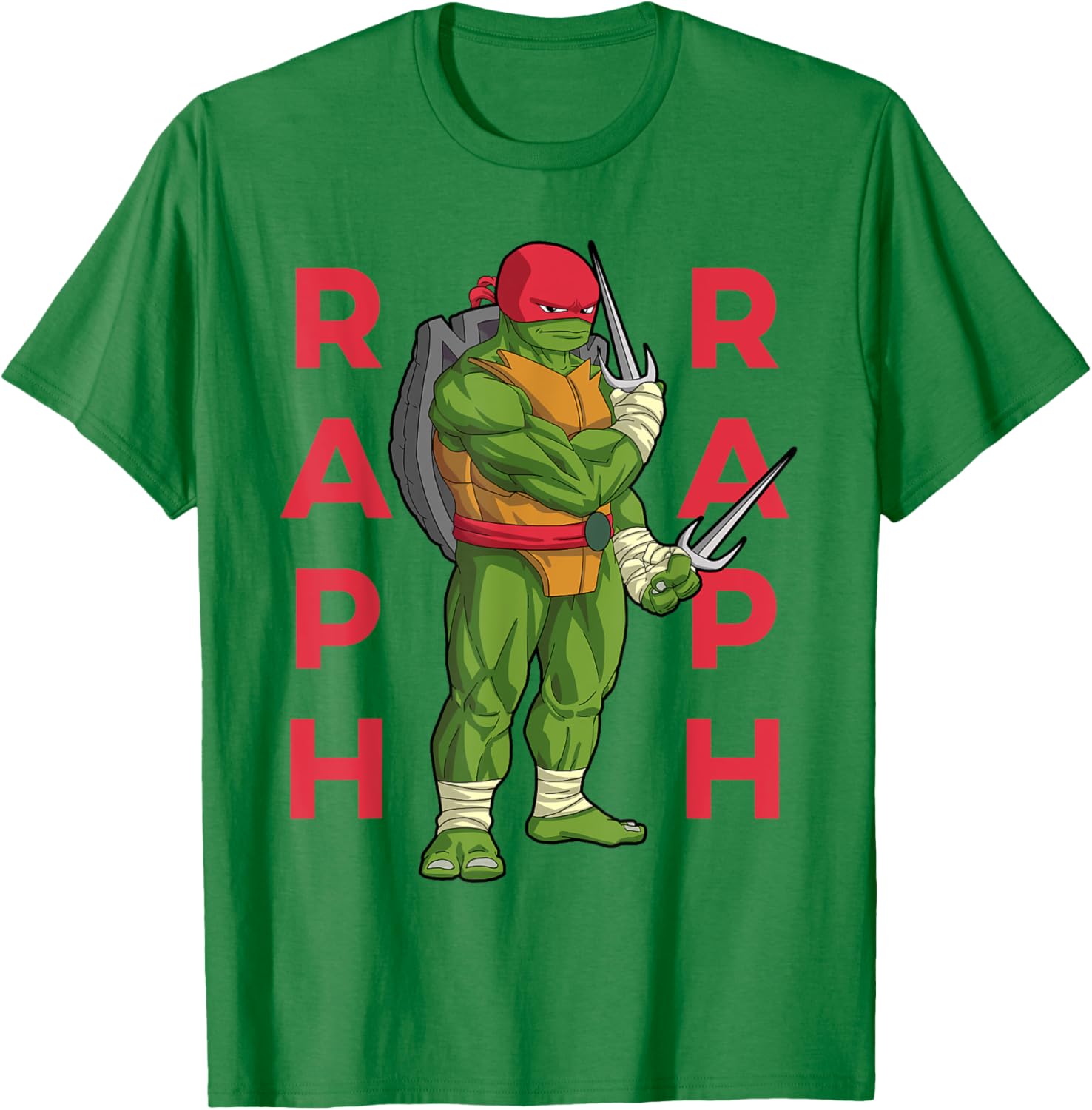 Raphael TMNT Sai Jutsu T-Shirt in Action Pose - Stylish Apparel for Fans - 9