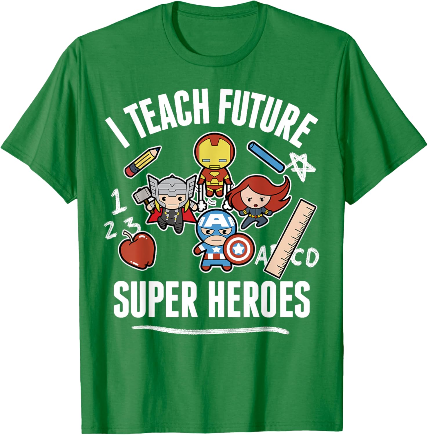 Marvel Avengers Classic I Teach Super Heroes Graphic T-Shirt for Fans - 8
