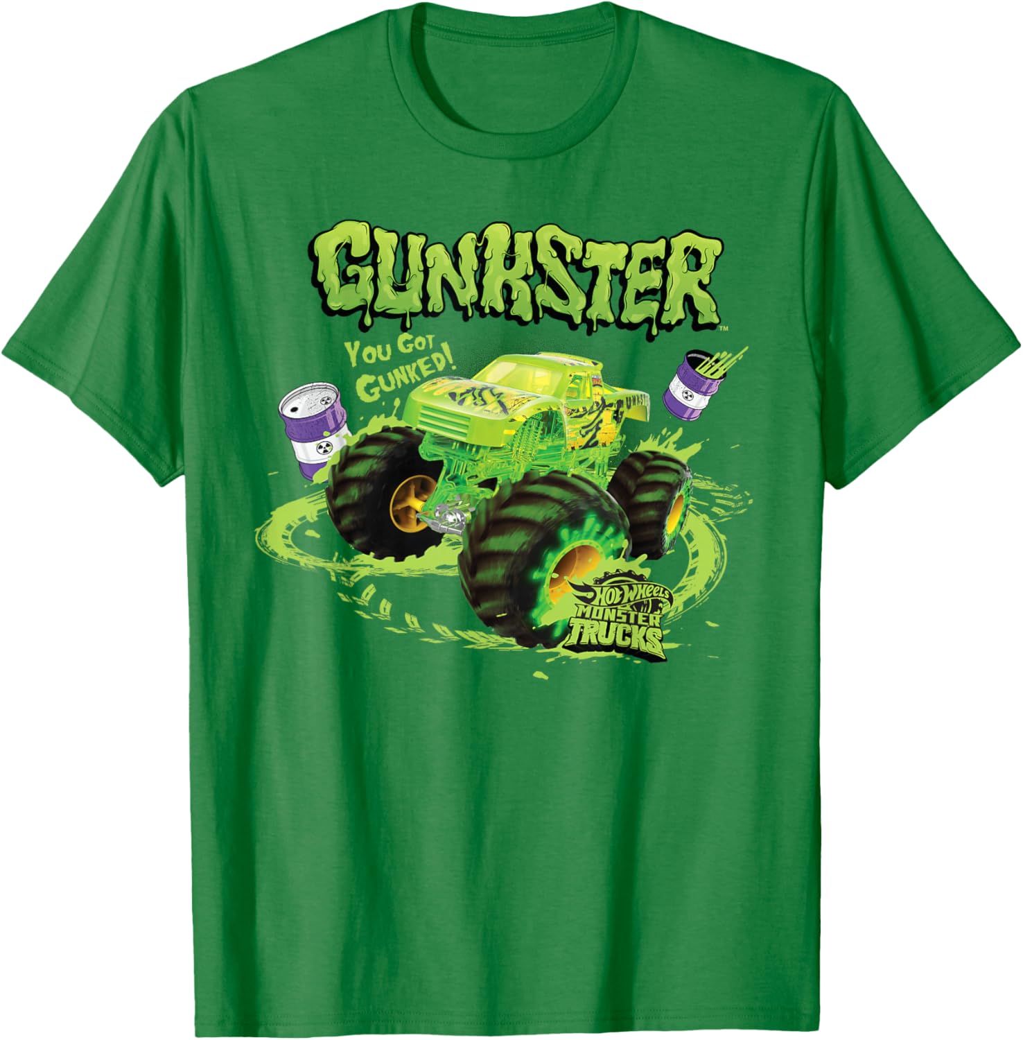 Hot Wheels Monster Trucks Gunkster T-Shirt for Kids Fun Racing Style - 7