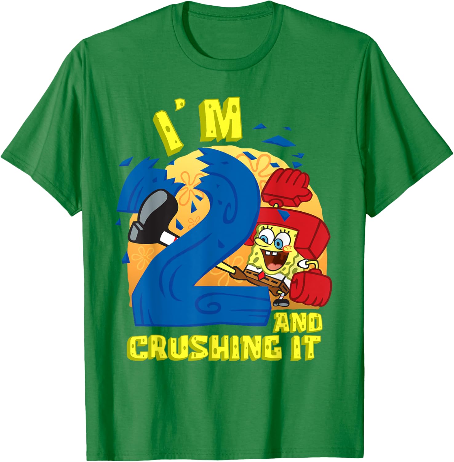SpongeBob SquarePants 2nd Birthday Gift Crushing It T-Shirt for Kids - 11
