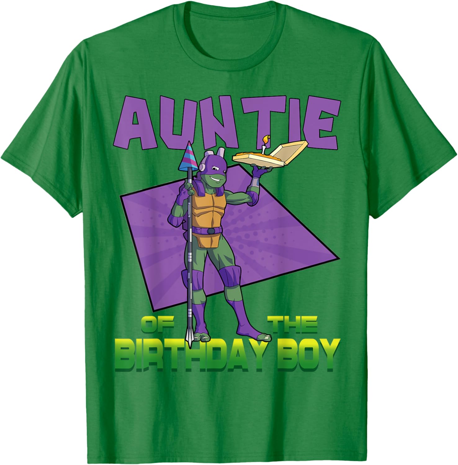 Mademark TMNT Donnie Auntie Birthday Pizza Party T-Shirt for Kids - 13