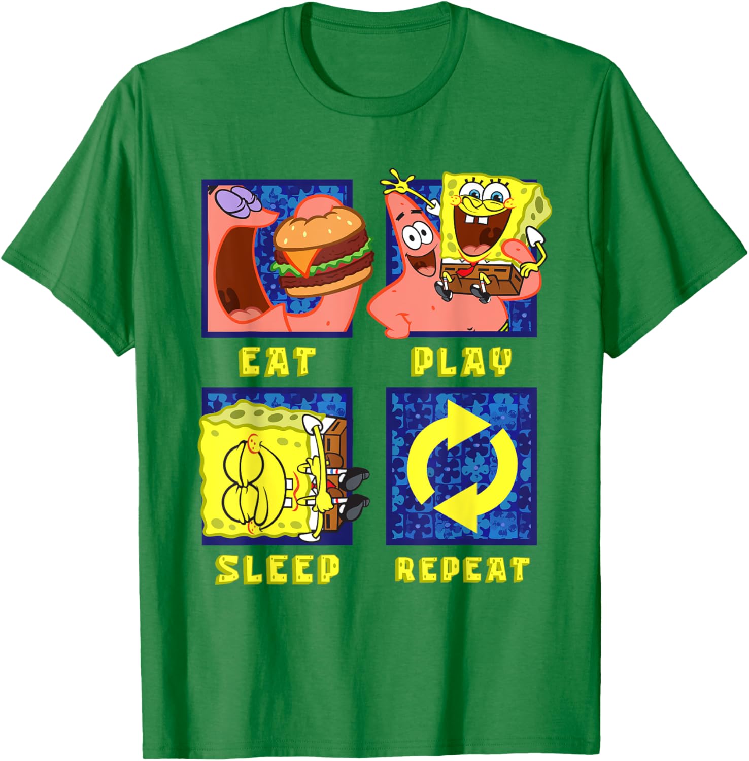 Mademark SpongeBob Eat Play Sleep Repeat Funny T-Shirt for Patrick Fans - 1