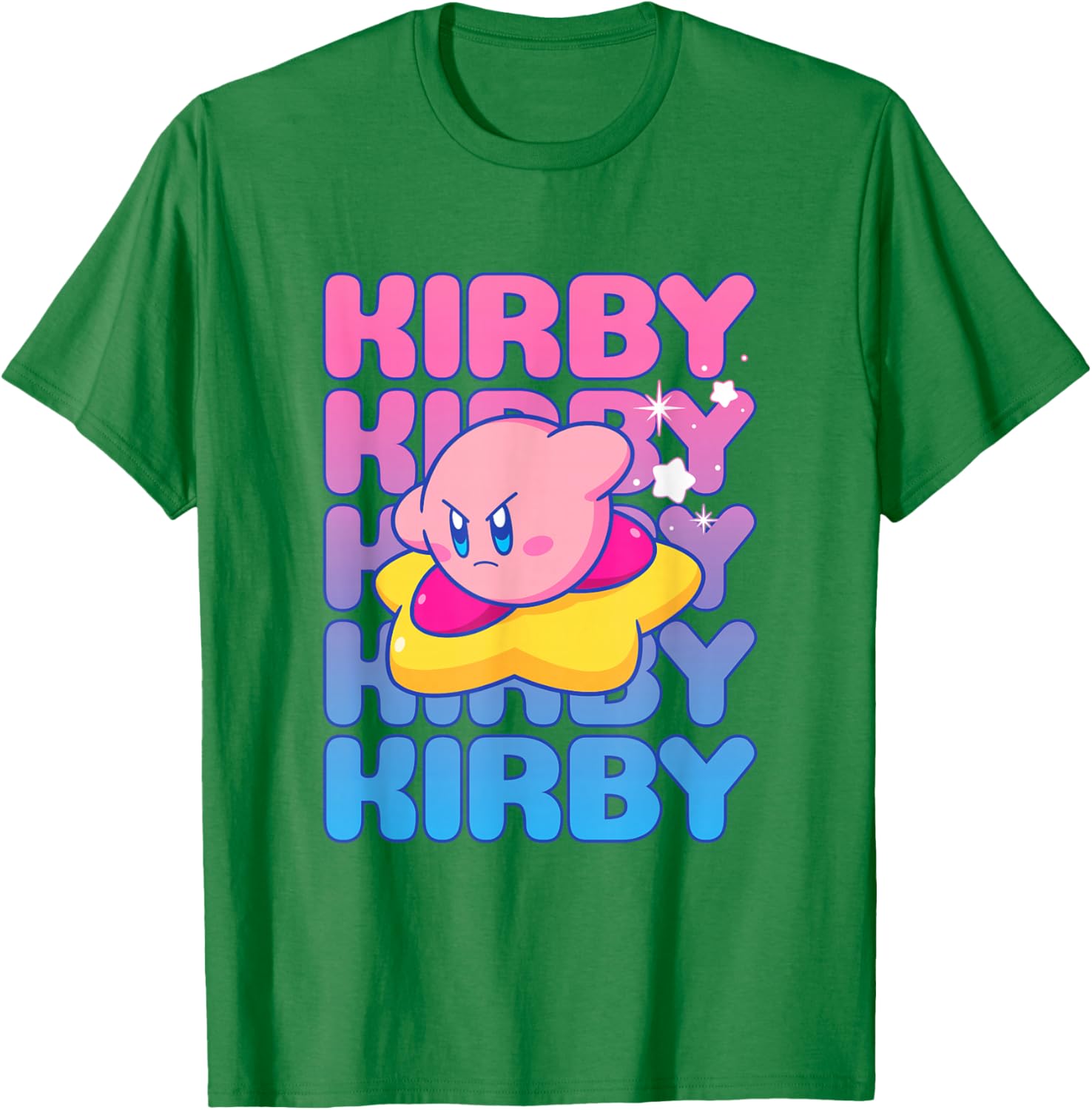 Kirby Nintendo Big Bubble Text Stack T-Shirt for Gamers and Fans - 22