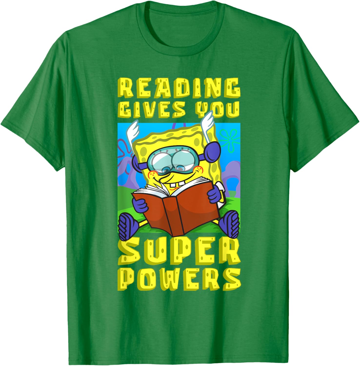 Mademark SpongeBob SquarePants Super Powers Reading T-Shirt for Kids - 17