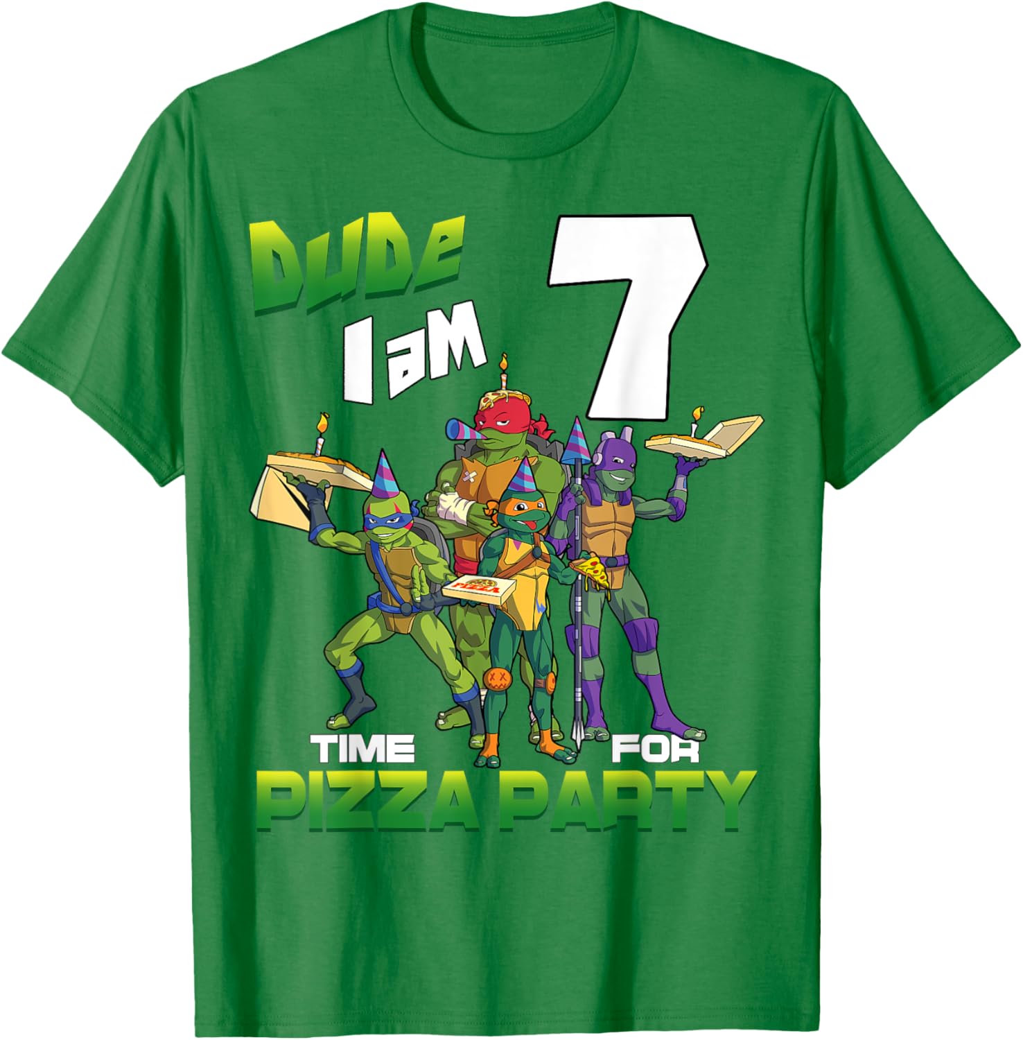 Mademark Teenage Mutant Ninja Turtles Pizza Party T-Shirt for 7 Year Olds - 22