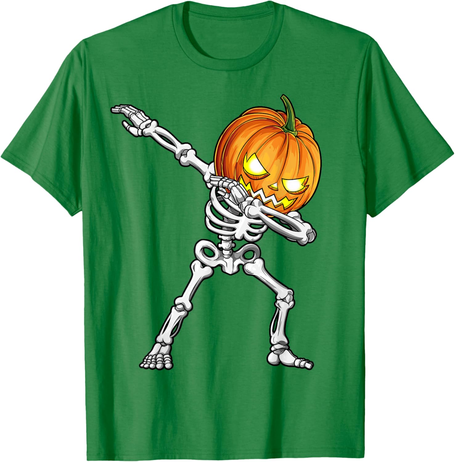 Halloween Boys Dabbing Skeleton Pumpkin Jack O Lantern T-Shirt - 7