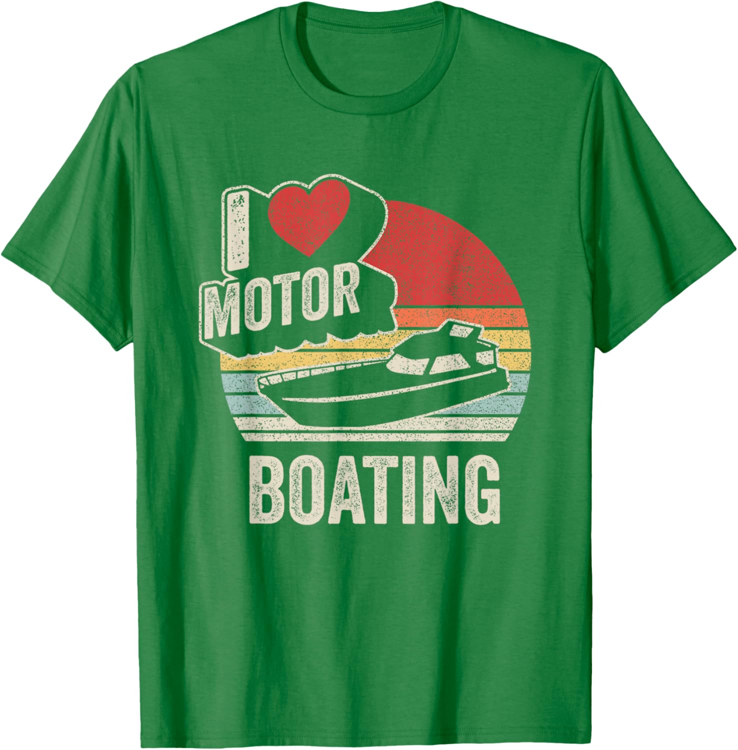 Vintage Retro I Love Motor Boating Funny T-Shirt for Boaters and Enthusiasts - 7