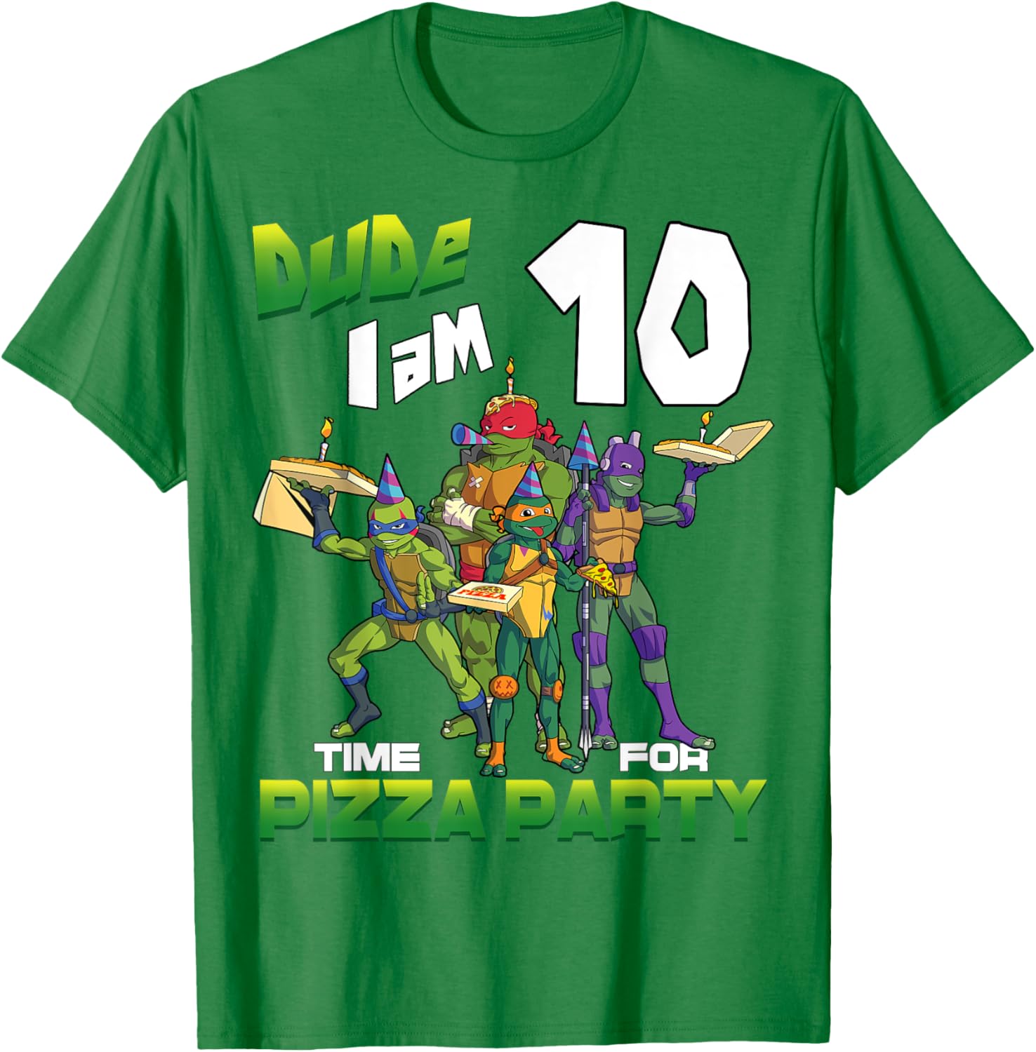 Mademark TMNT Pizza Birthday T-Shirt for 10 Year Olds - Fun Kids Tee - 2
