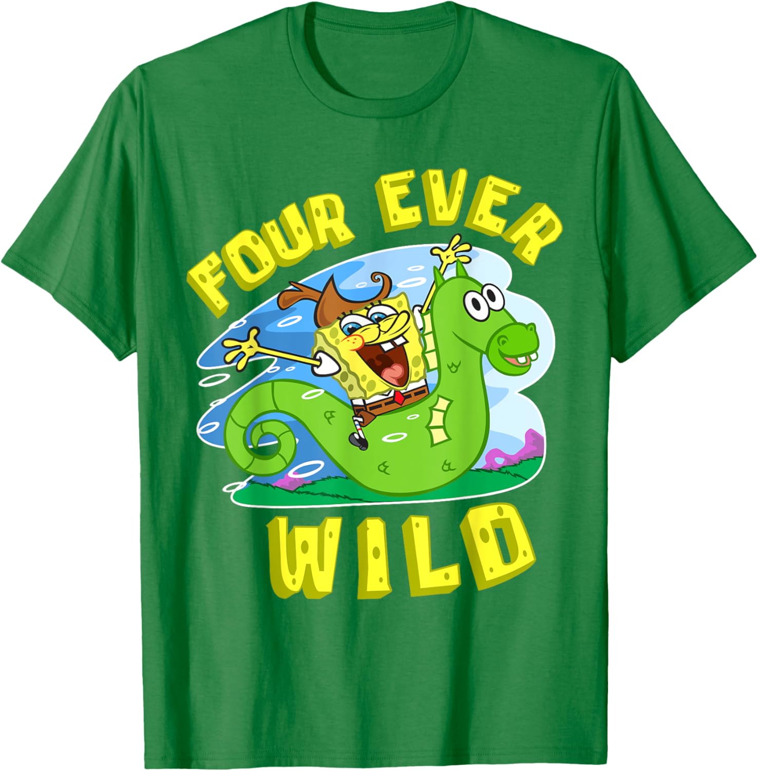 Mademark SpongeBob 4th Birthday T-Shirt for Boys Fun and Colorful Gift - 9