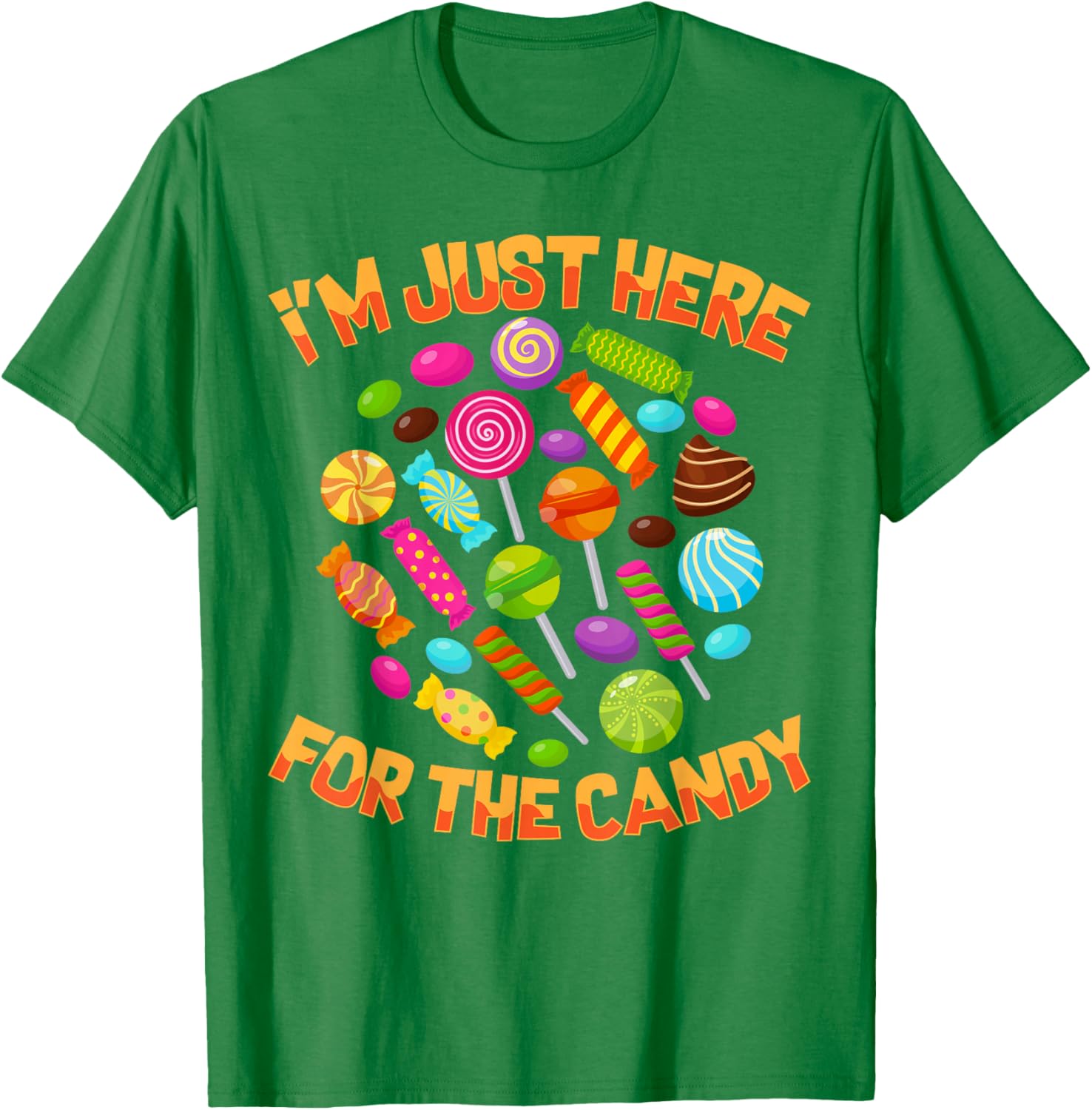 Funny I'm Just Here For The Candy Halloween Pun T-Shirt for Adults - 19