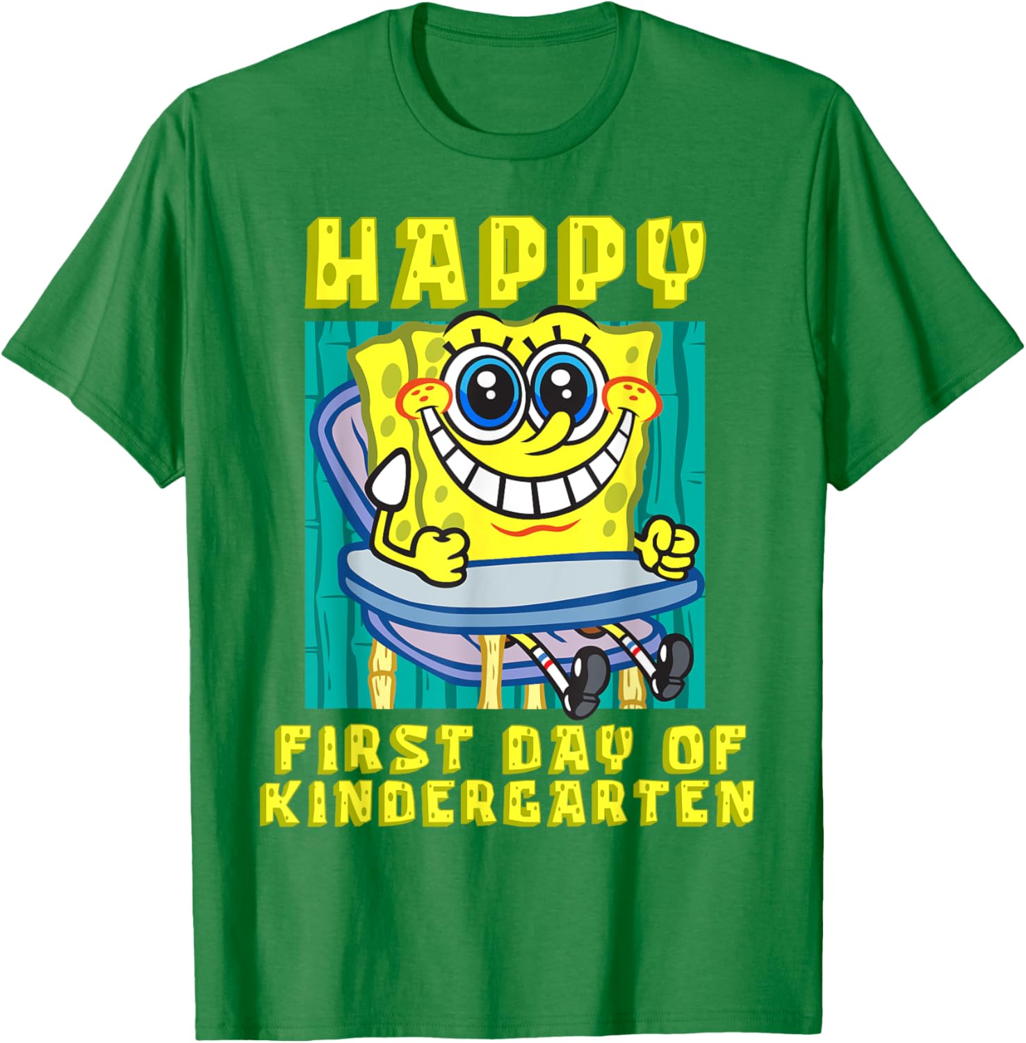 SpongeBob Happy First Day of Kindergarten T-Shirt for Boys and Girls - 7