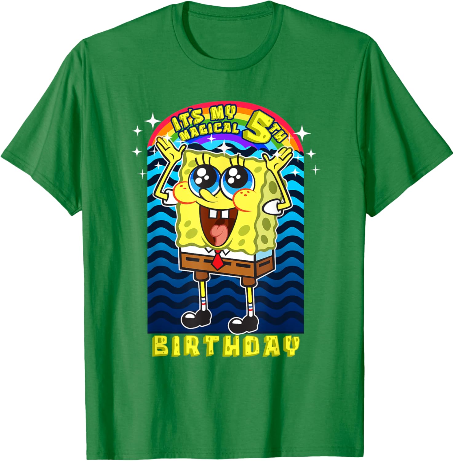 SpongeBob SquarePants Magical 5th Birthday Gift T-Shirt for Kids - 8