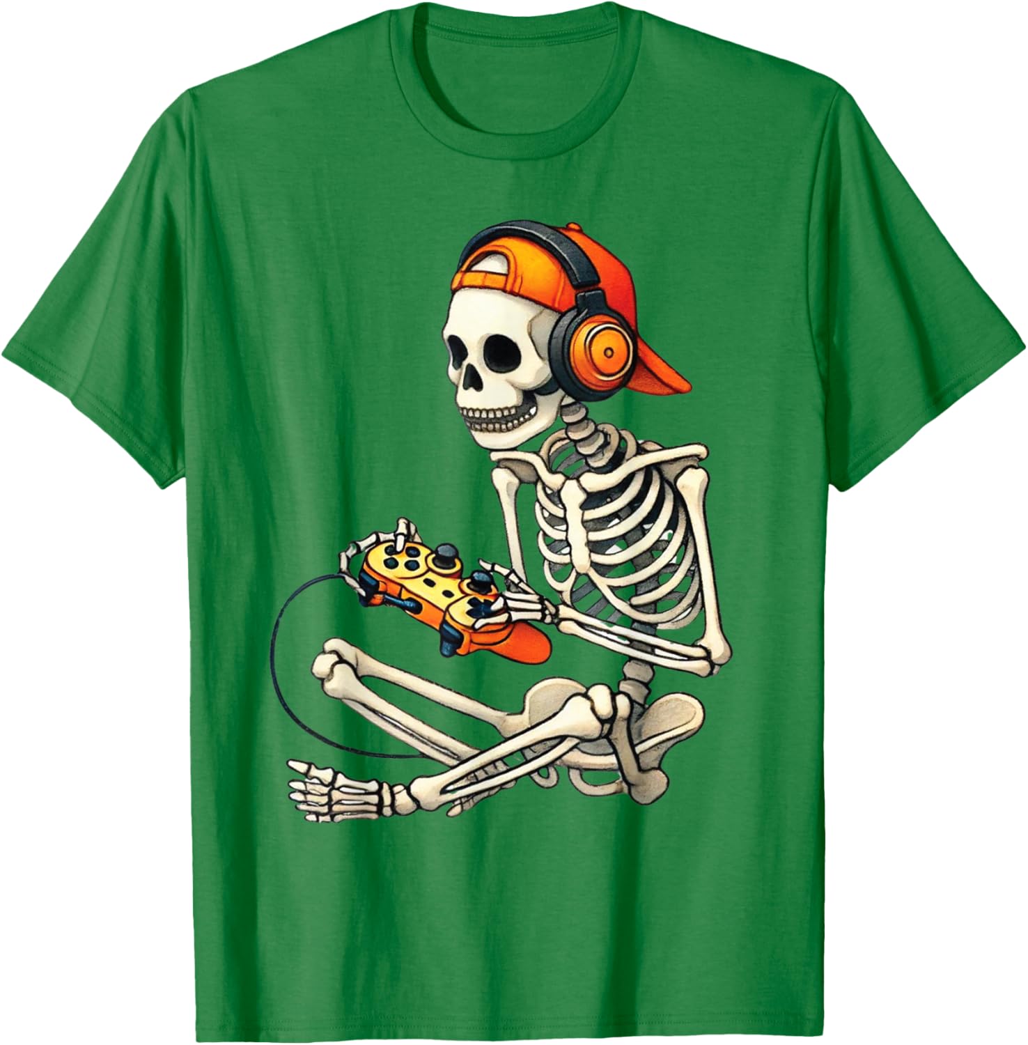 Cool Halloween Skeleton Gamer Tee for Boys and Men - Fun Graphic T-Shirt - 6