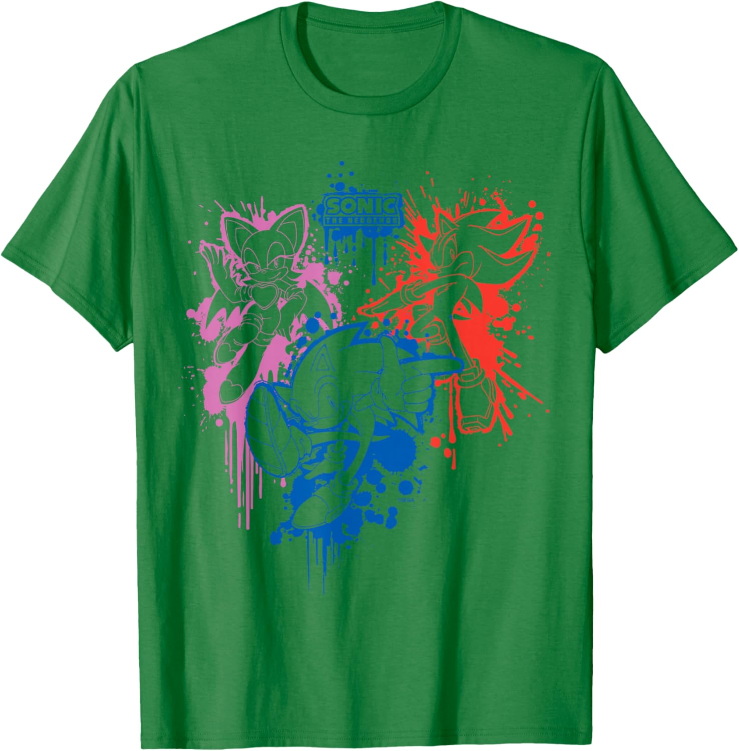 Sonic the Hedgehog Spray Paint T-Shirt Featuring Rouge Sonic and Shadow - 3