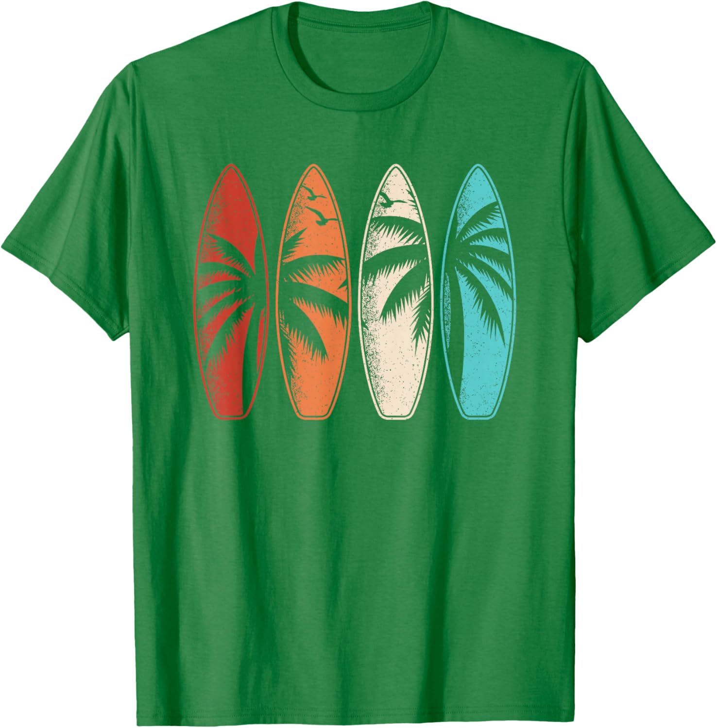 Tropical Hawaii Surfing Palm Tree Retro Surfboard T-Shirt Design - 18