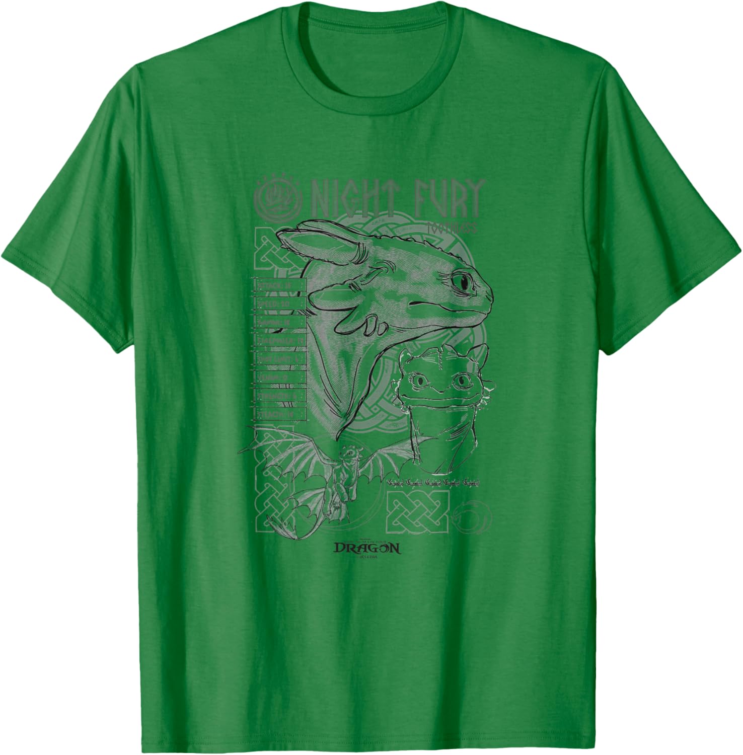 DreamWorks Dragons Toothless Night Fury Sketch T-Shirt for Fans - 9