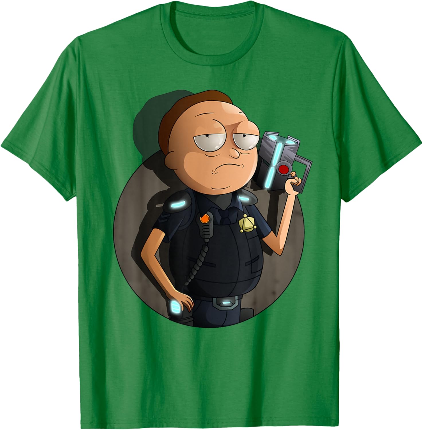 Mademark x Rick and Morty Cop Morty T-Shirt Stylish Graphic Tee - 13