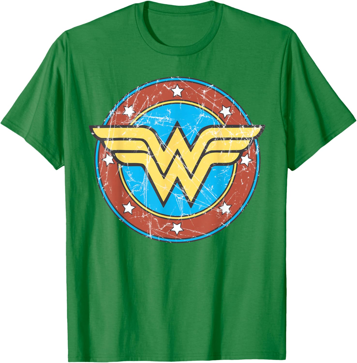 DC Wonder Woman Distressed Logo Circle T-Shirt for Superhero Fans - 6