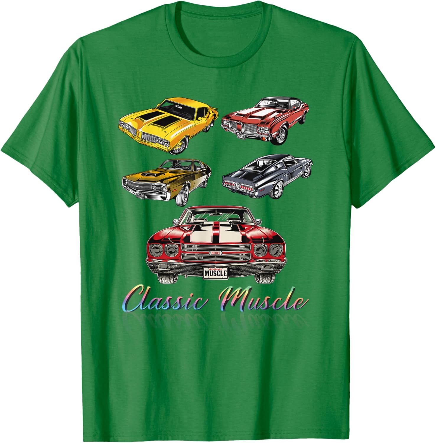 American Muscle Cars Classic Novelty T-Shirt for Car Enthusiasts - 2