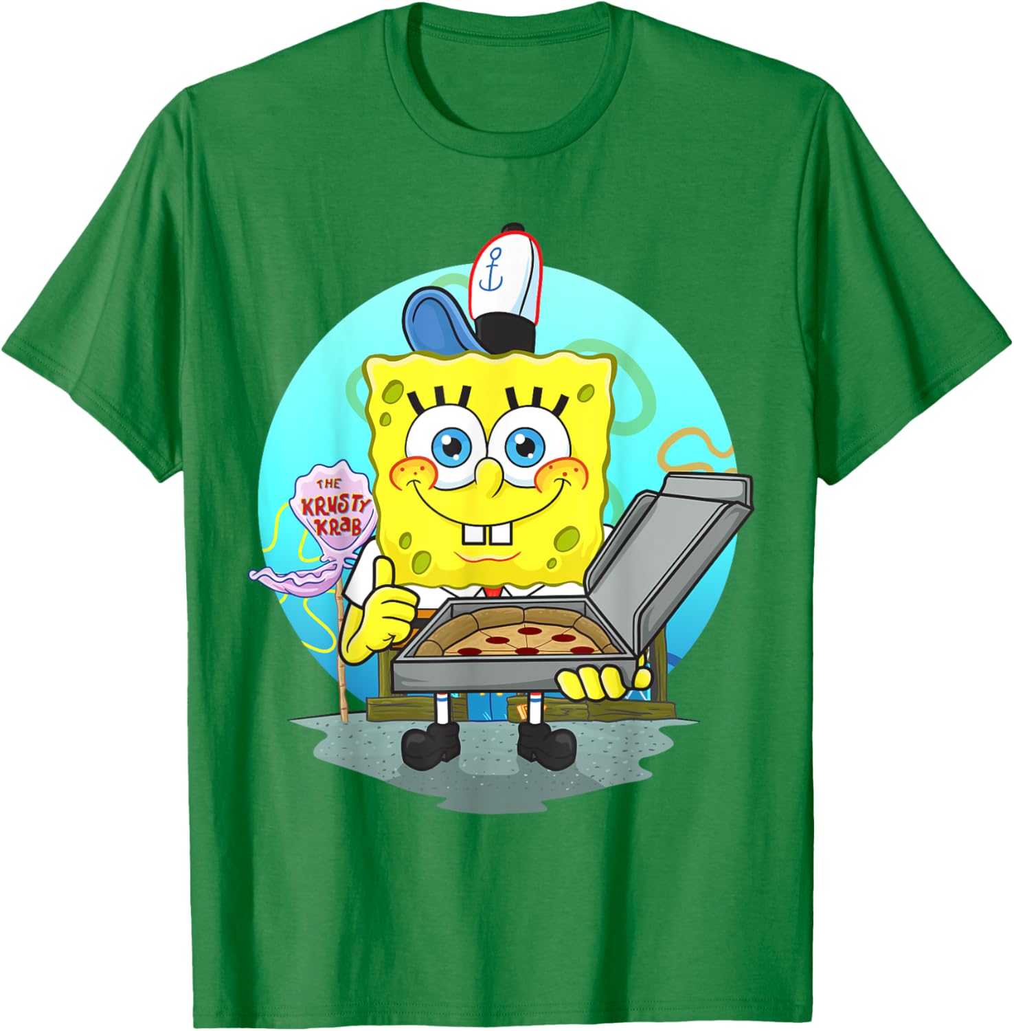 Mademark SpongeBob SquarePants Krusty Krab Pizza Delivery T-Shirt - 14