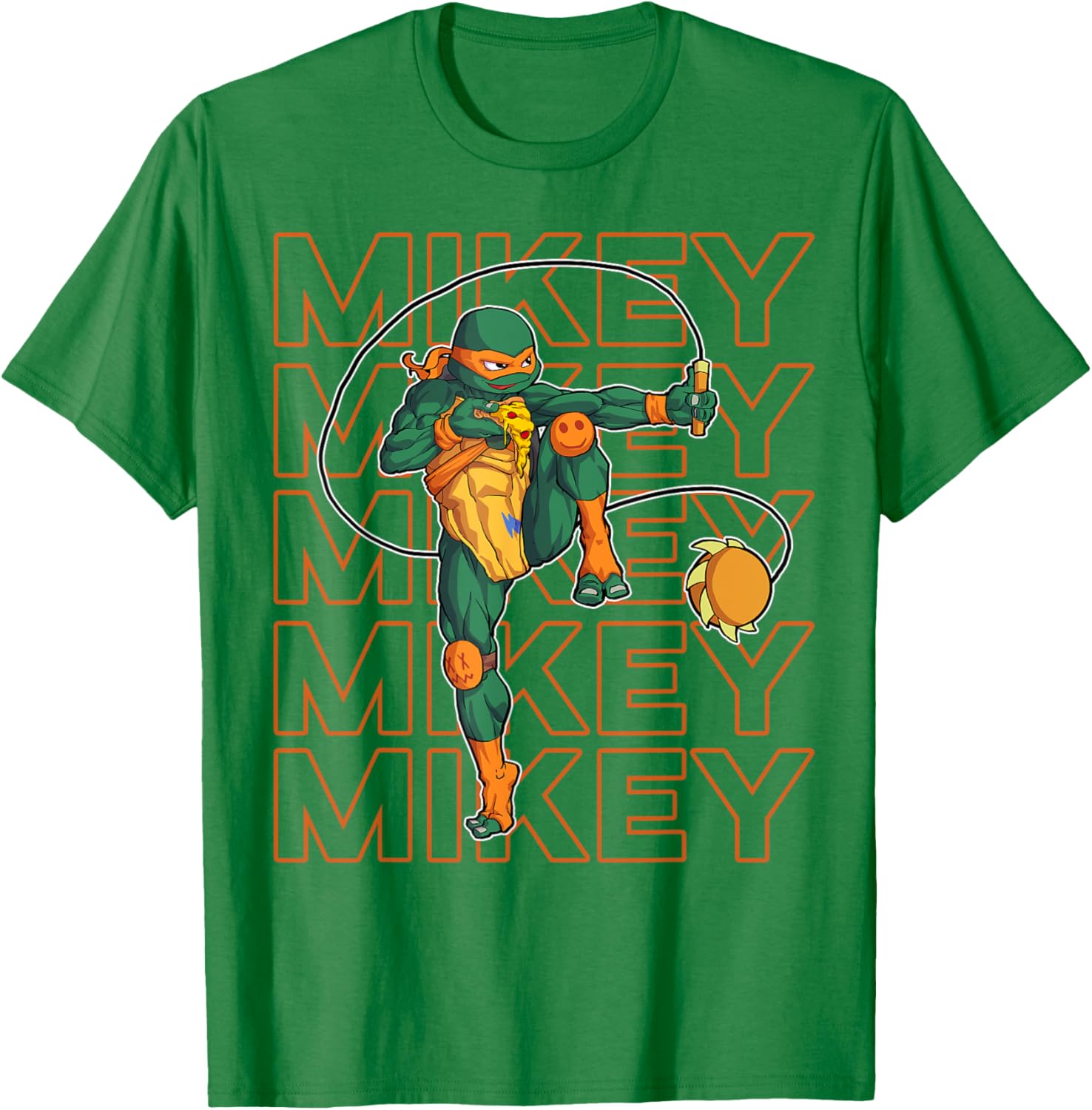 Mademark Ninja Turtles Michelangelo Kusari Fundo Pizza T-Shirt for Fans - 5
