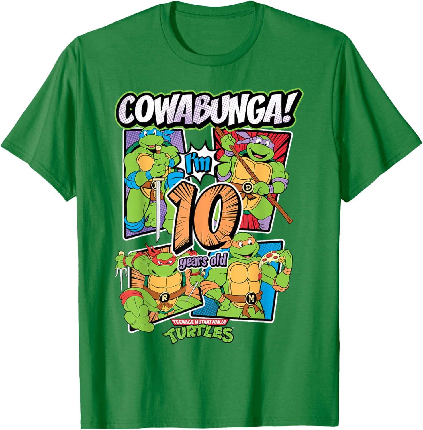 Cowabunga I'm 10 Years Old TMNT T-Shirt for Kids - Fun Birthday Apparel - 12