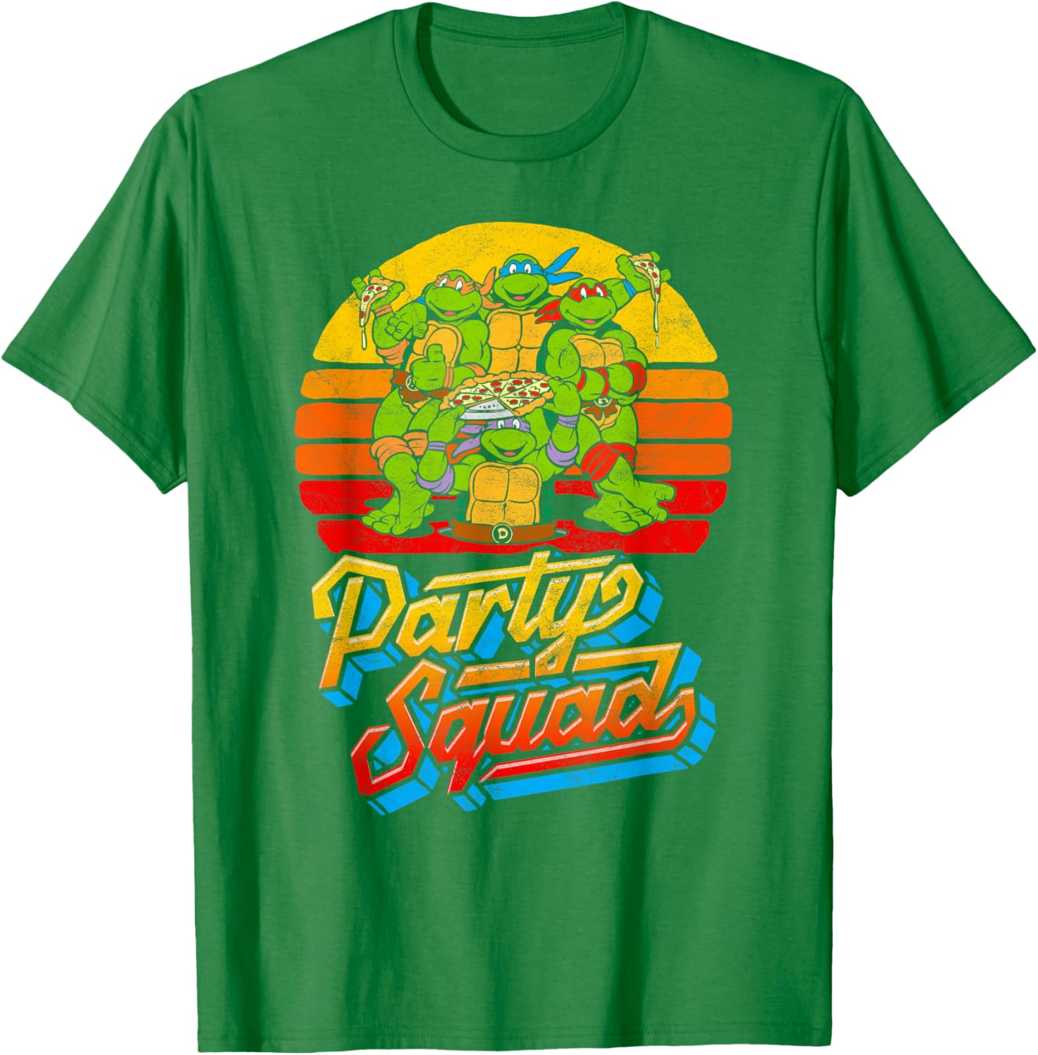 Mademark TMNT Vintage 80s Pizza Friends Distressed T-Shirt for Fans - 14