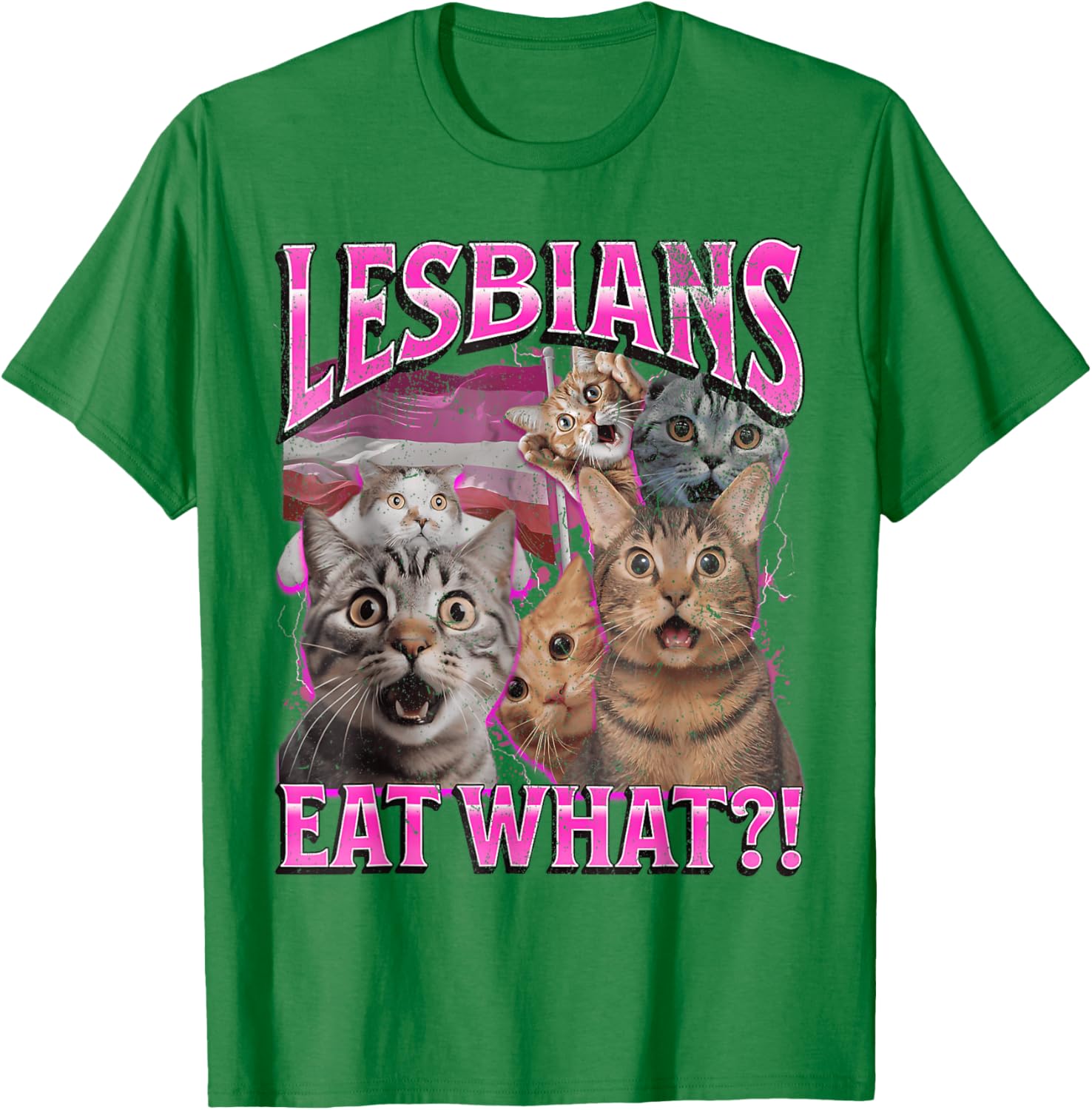 Funny Cat LGBTQ Pride T-Shirt with Lesbians Eat What Pun - Great Gift! - 10