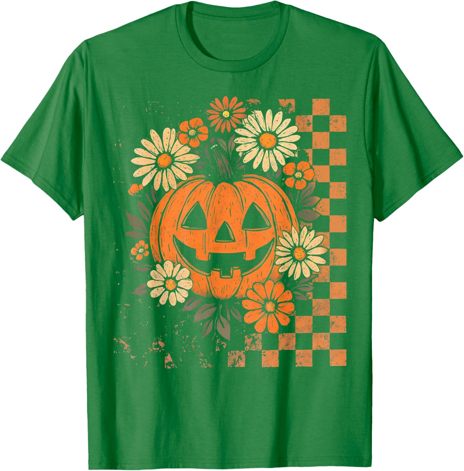 Vintage Floral Boho Pumpkin Halloween T-Shirt for Fall Fun - 13
