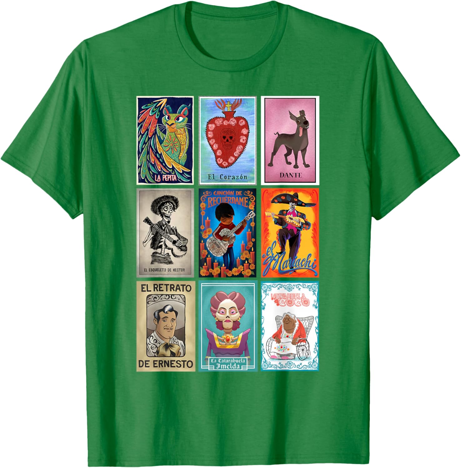 Disney Pixar Coco Vintage Loteria Cards T-Shirt for Fun and Style - 13