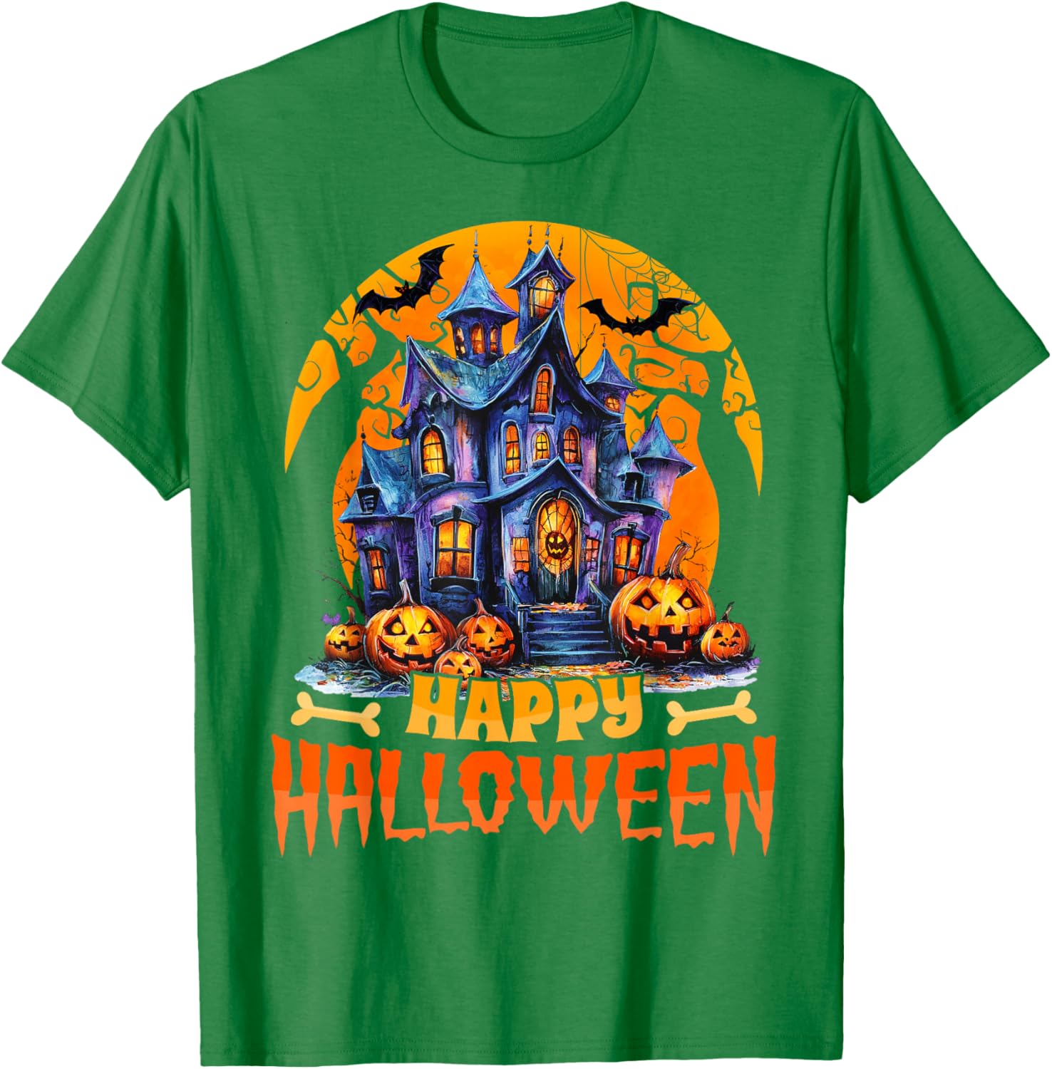 Happy Halloween Haunted House T-Shirt for Men and Women Costume Fun - 1