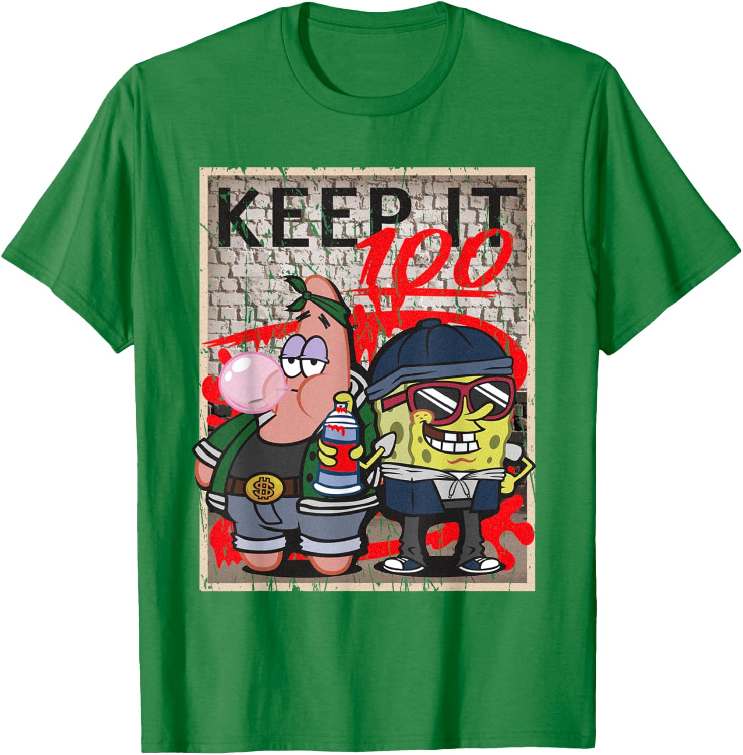 Mademark x SpongeBob SquarePants Hip Hop Graffiti T-Shirt for Fans - 4