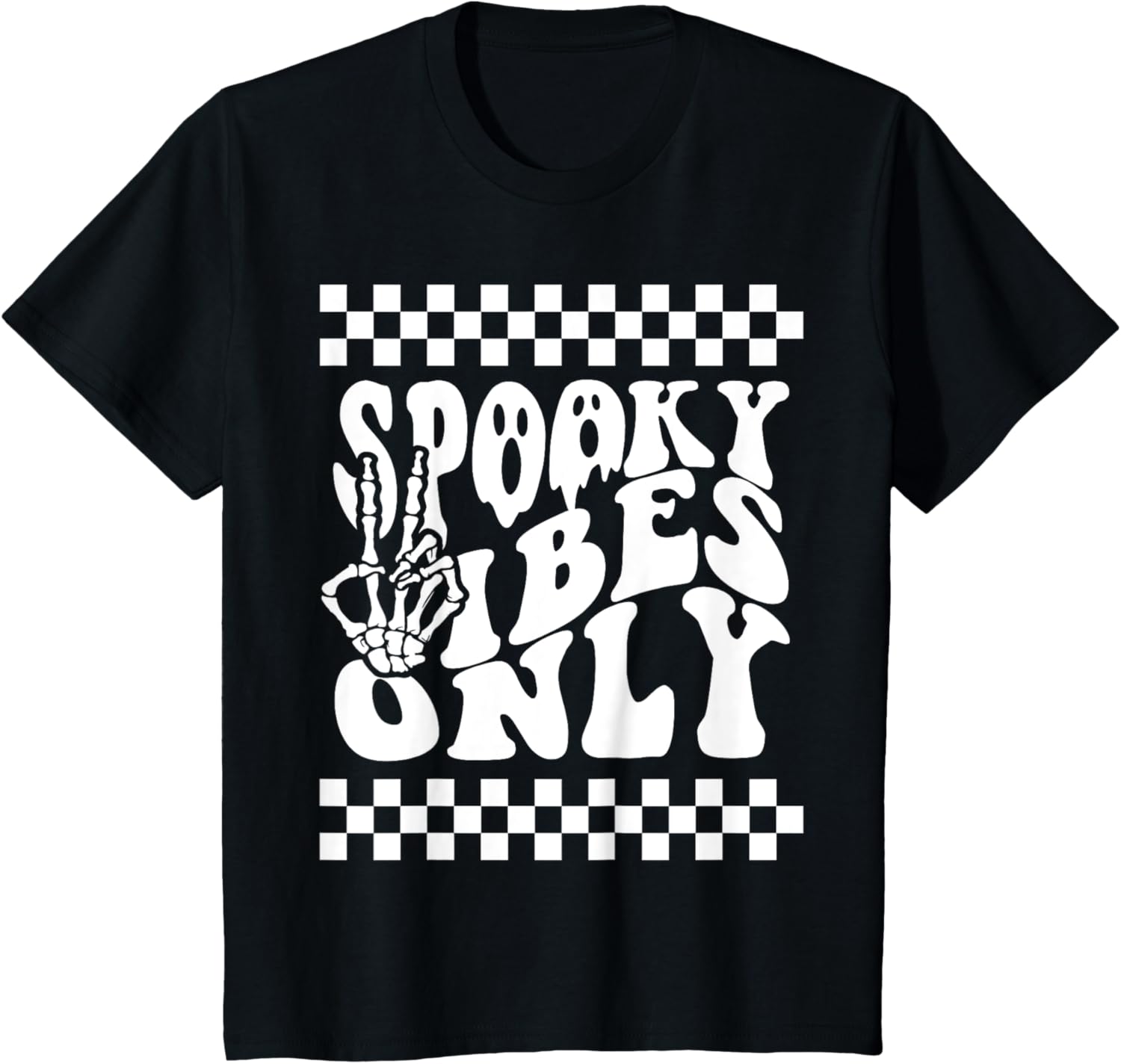 Spooky Vibes Only Toddler Halloween Skeleton T-Shirt for Fun Celebrations - 1