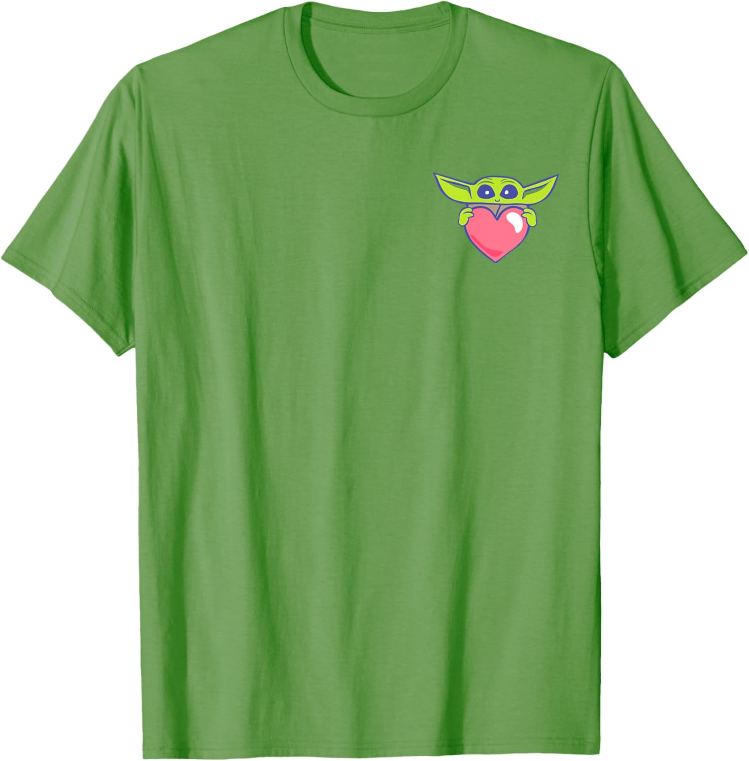 Adorable The Mandalorian Grogu Holding Valentine's Heart T-Shirt for Fans - 1
