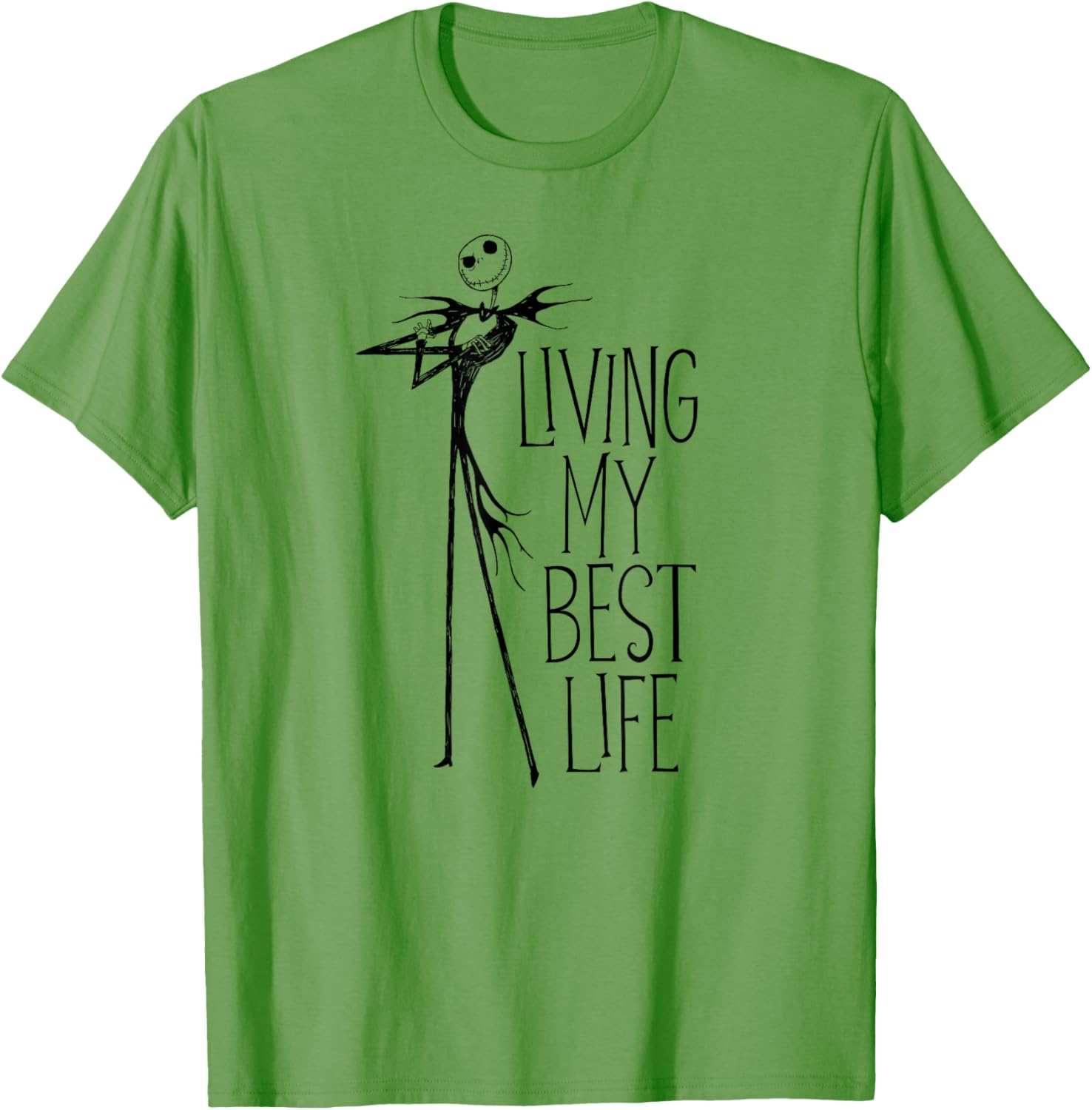 Men's Nightmare Before Christmas Jack Living My Best Life T-Shirt in White - 6