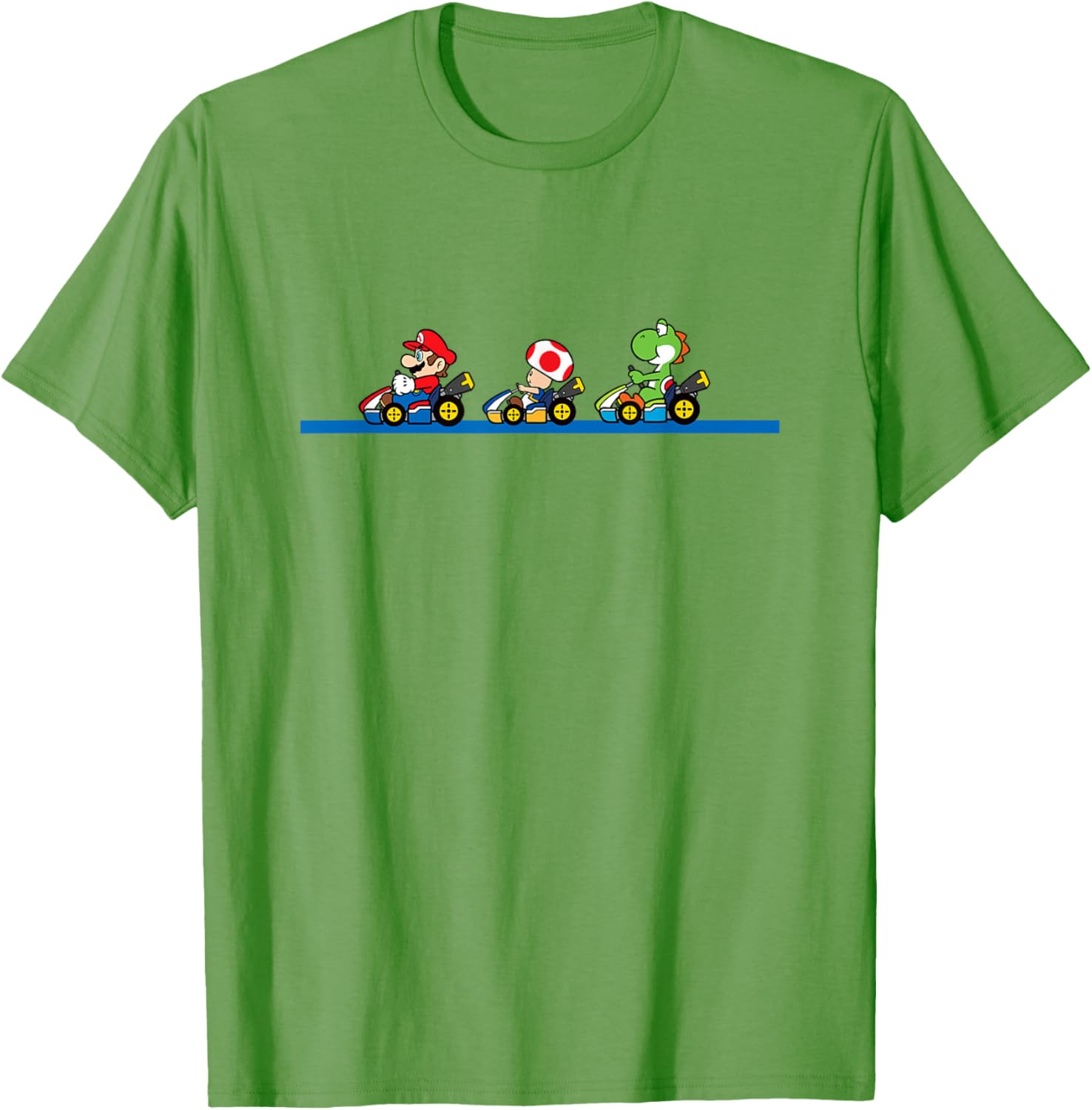 Vintage Mario Kart T-Shirt featuring Yoshi, Toad, and Mario Racing Fun - 3