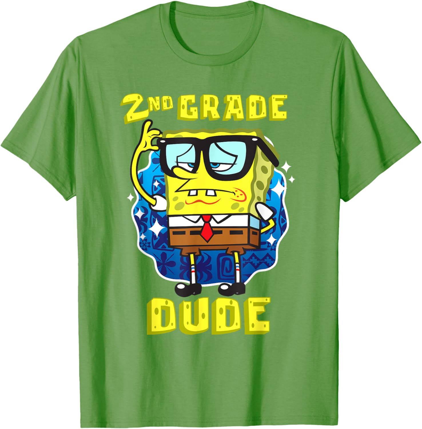 Mademark SpongeBob SquarePants 2nd Grader Dude Glasses T-Shirt for Kids - 14