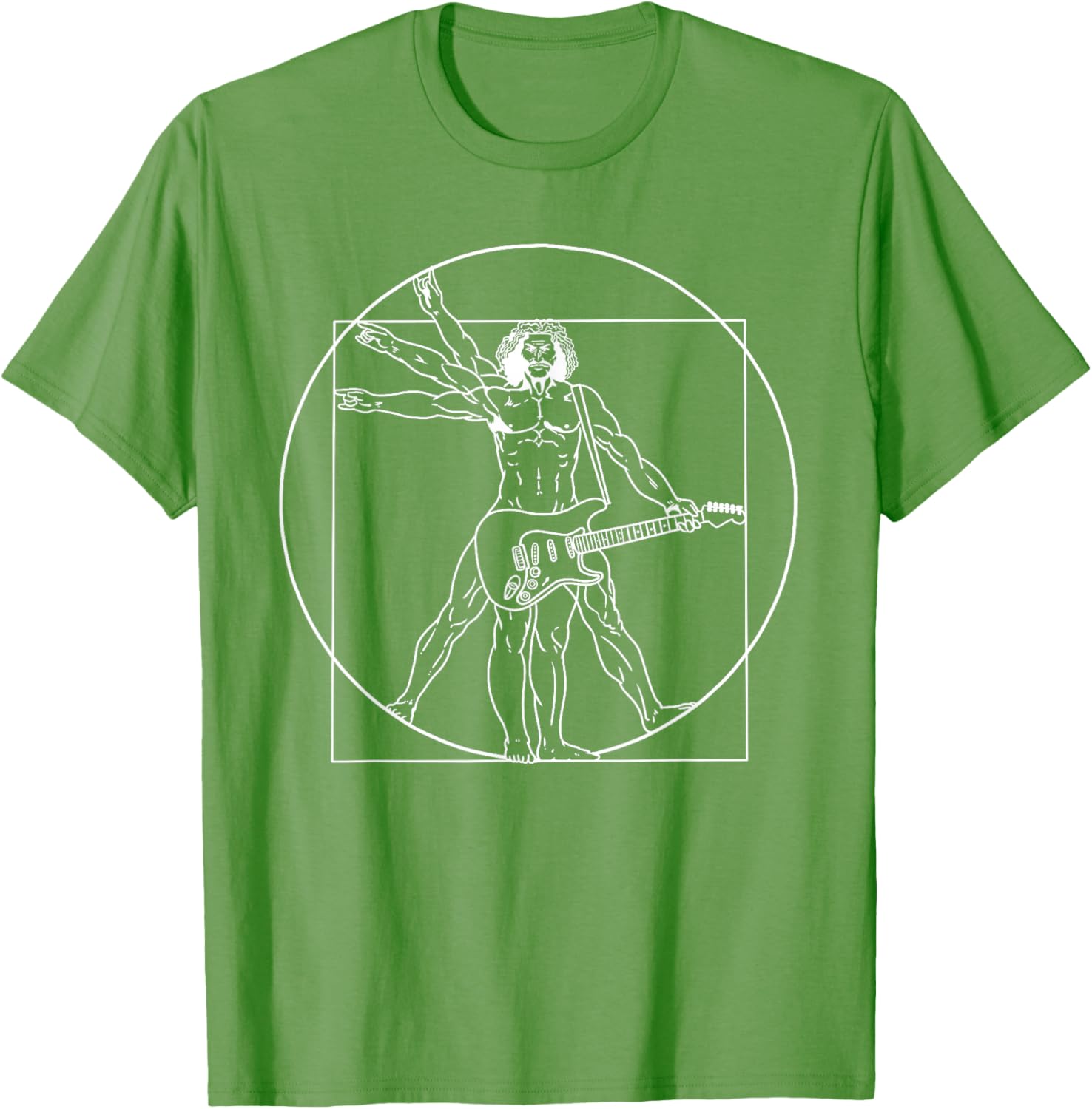 Guitar Da Vinci Vitruvian Man Musician T-Shirt for Guitar Lovers - 24