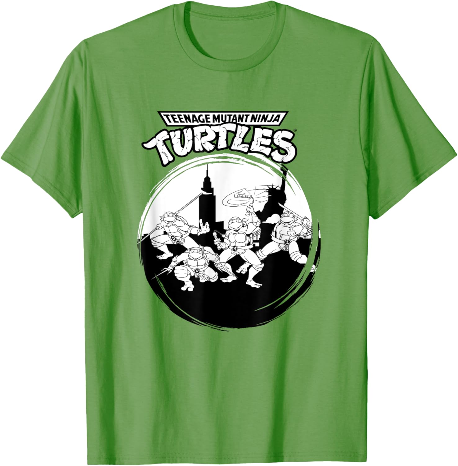 Mademark Teenage Mutant Ninja Turtles Black and White New York T-Shirt - 9