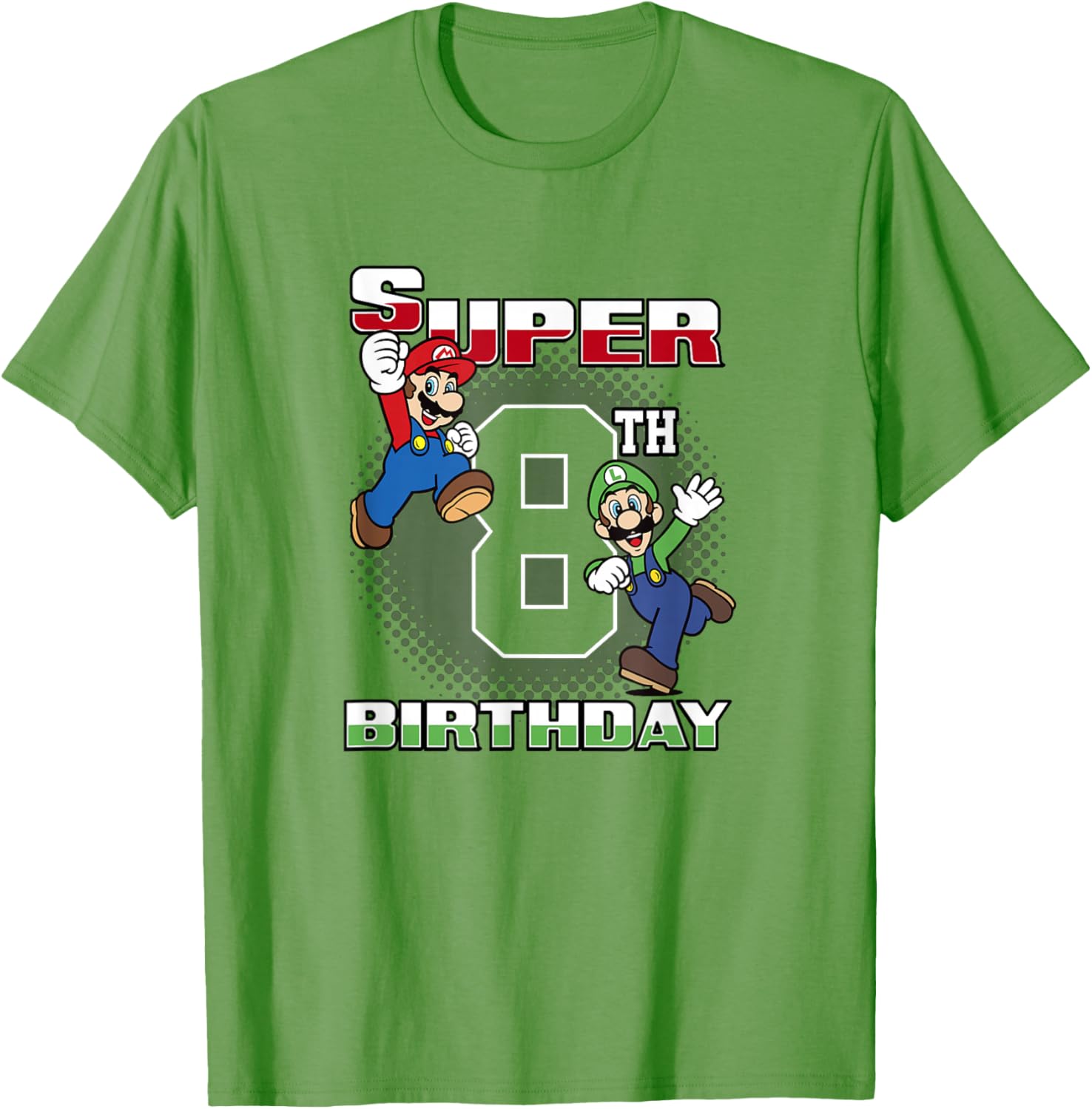 Super Mario Bros Birthday T-Shirt for 8th Birthday Fun with Mario & Luigi - 11