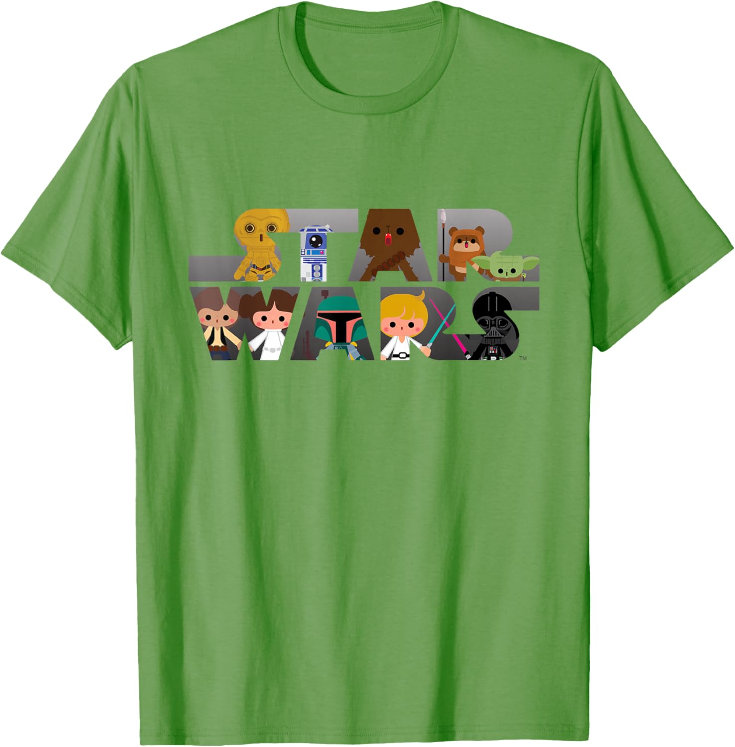 Kawaii Star Wars Multi-Character T-Shirt for Fans of All Ages - 11