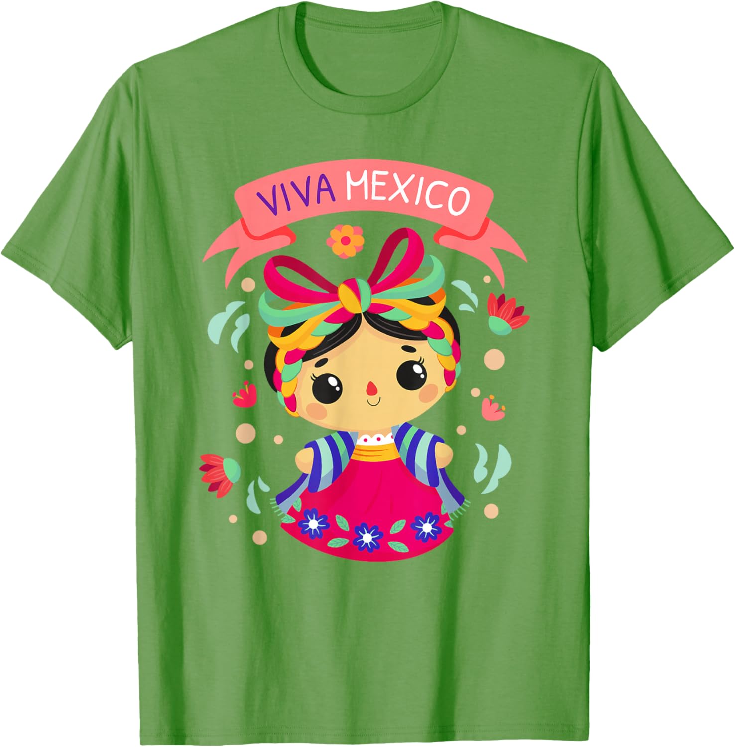 Viva Mexico Girls Floral Independence Day T-Shirt for Kids - 12