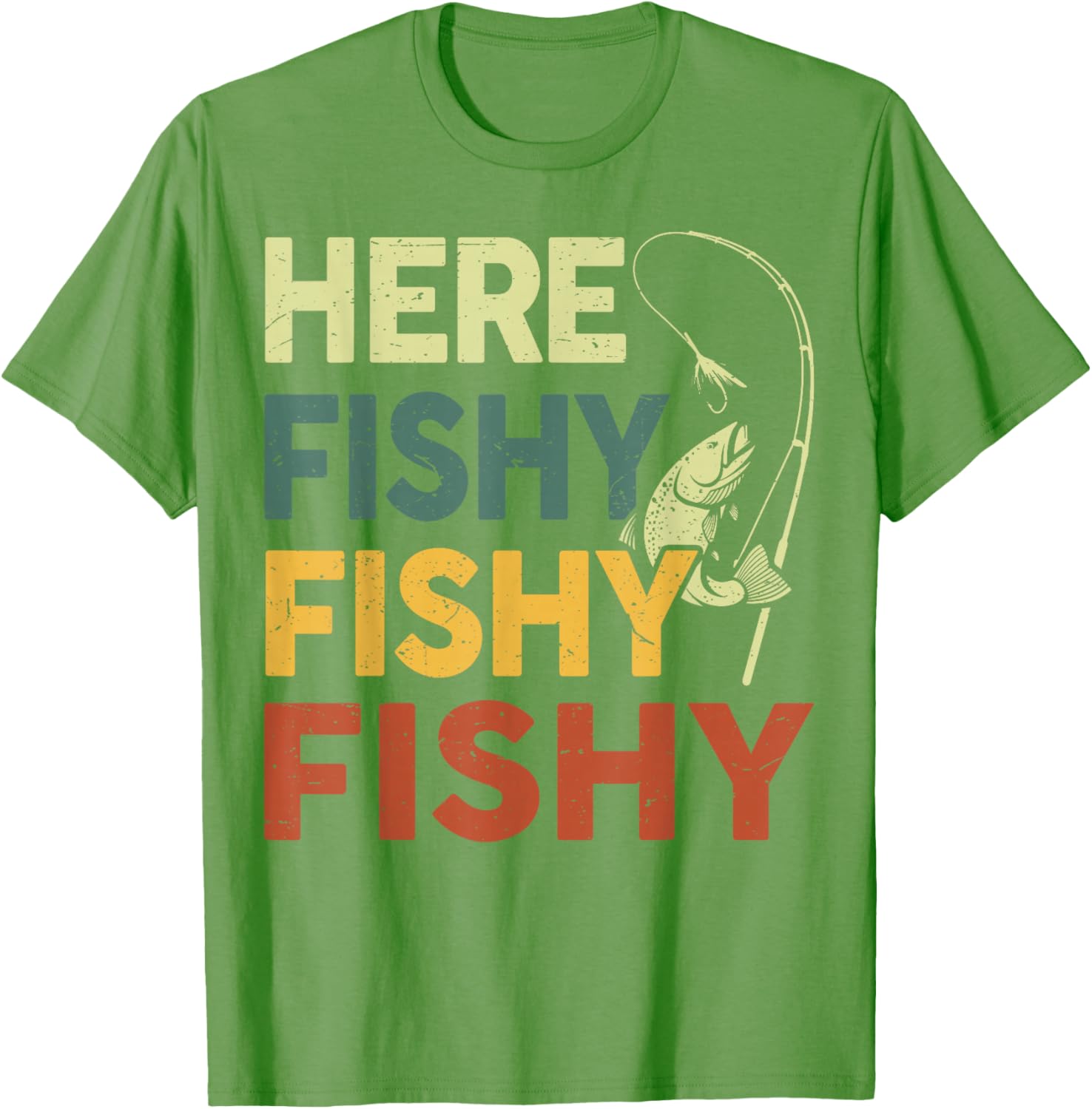 Funny Fishing Shirt for Dad - Men Here Fishy Graphic Tee for Bass Lovers - 3