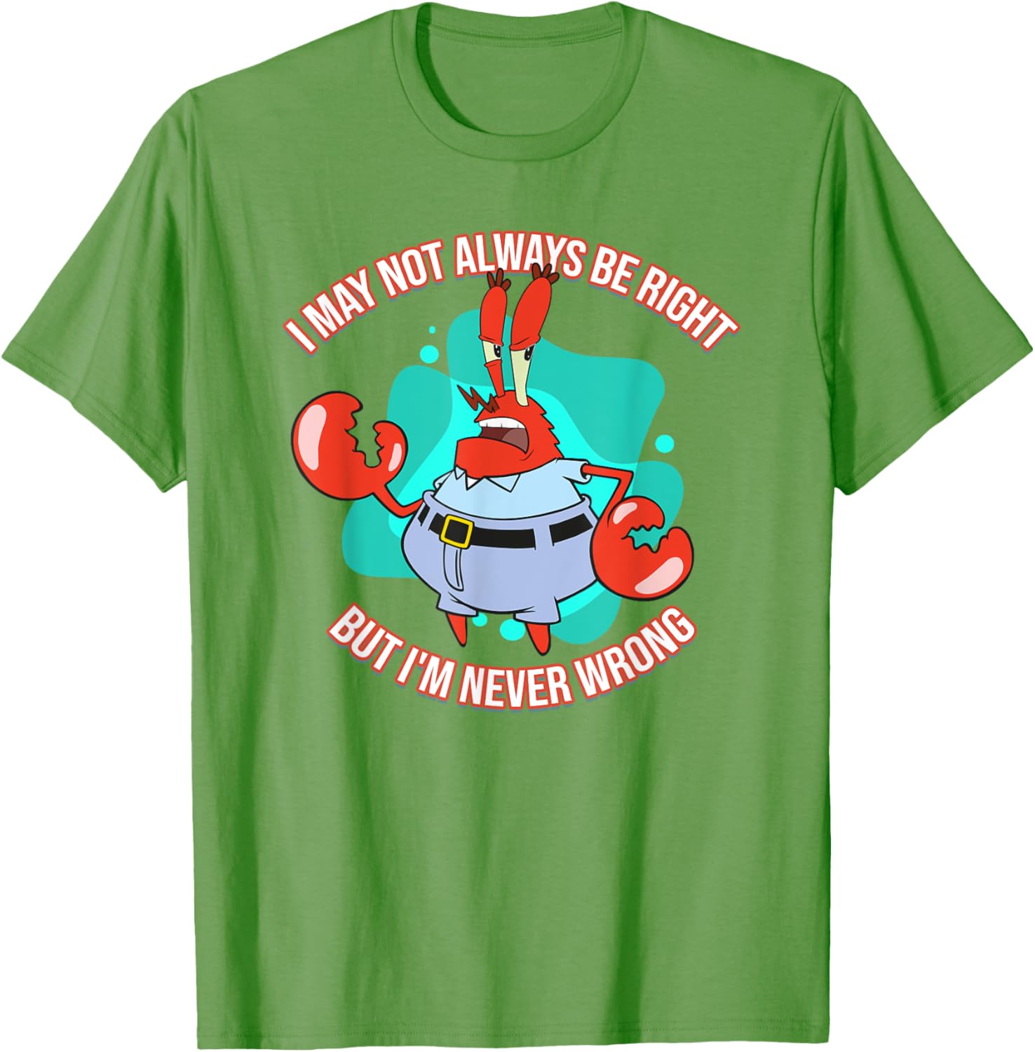 Mademark x SpongeBob SquarePants Eugene Krabs Never Wrong T-Shirt Fun Fashion - 1