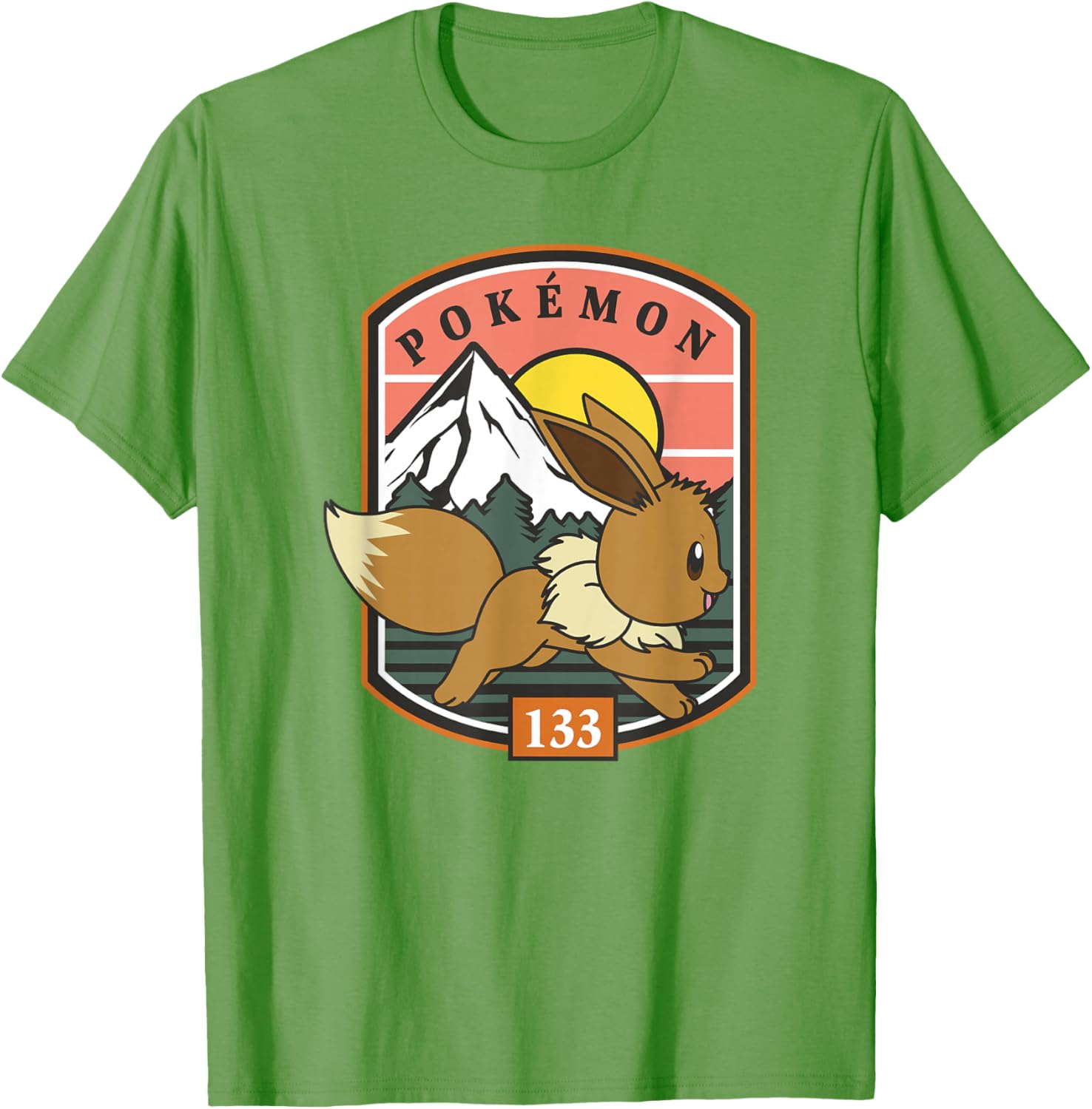 Eevee Outdoor Adventure T-Shirt for Pokémon Fans - Forest Park Badge Design - 9