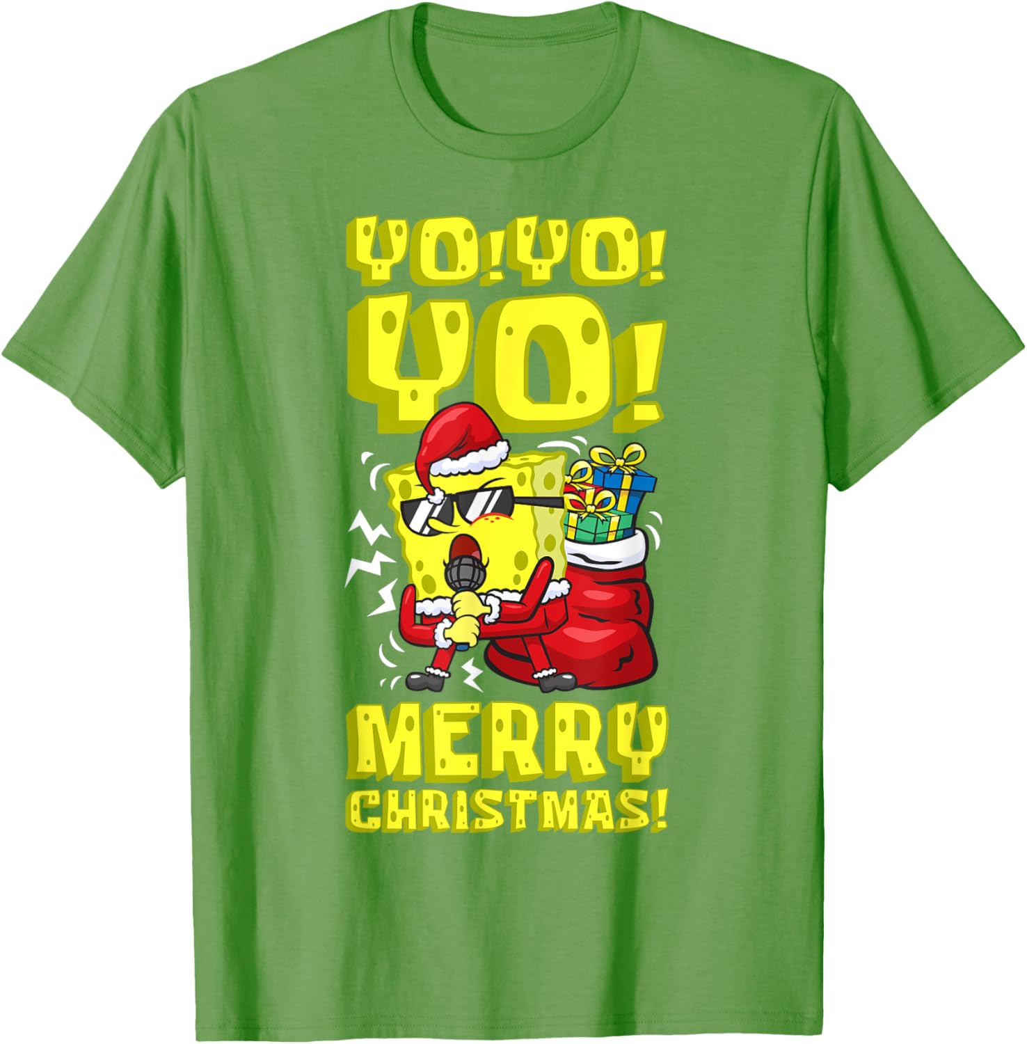 Mademark SpongeBob Santa Merry Christmas T-Shirt Fun Holiday Gift - 14