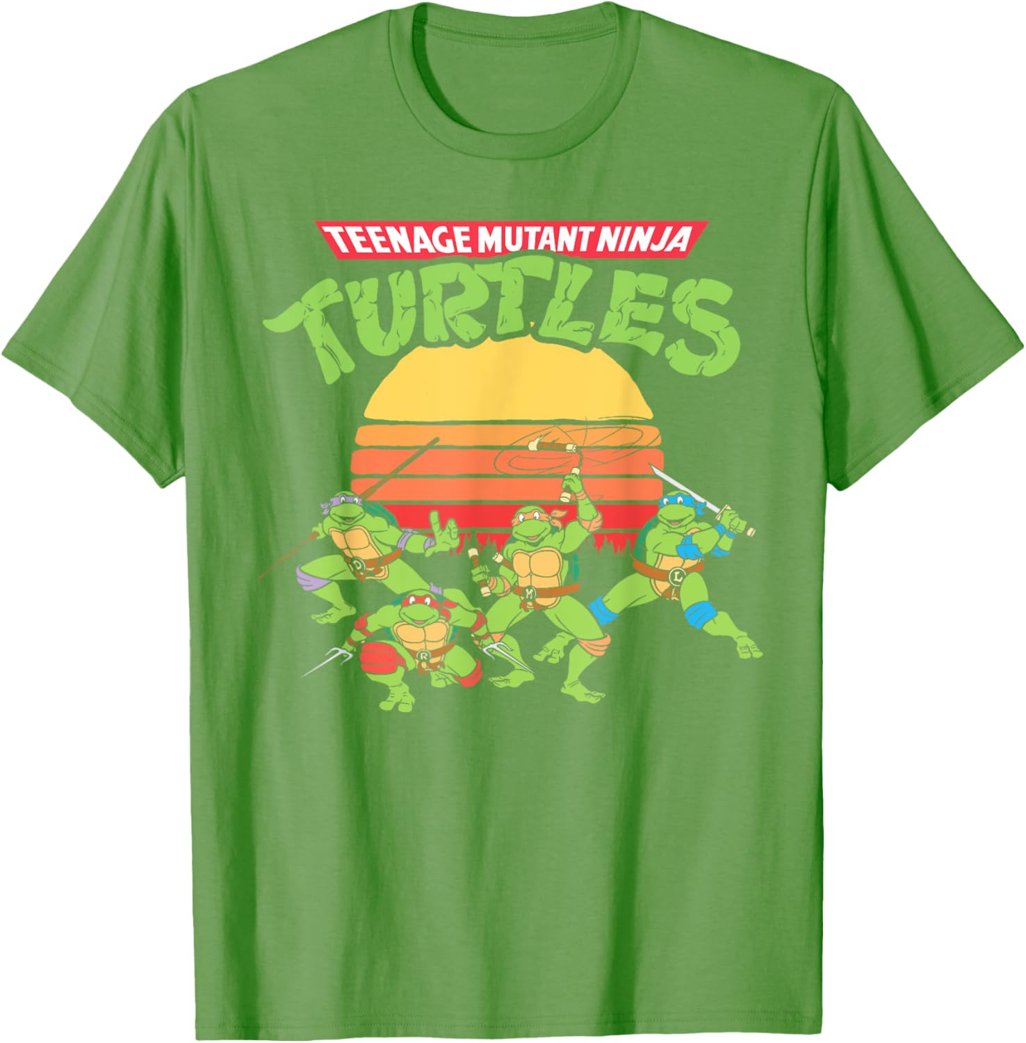 Mademark Teenage Mutant Ninja Turtles Retro Logo Eighties Sunset T-Shirt - 8