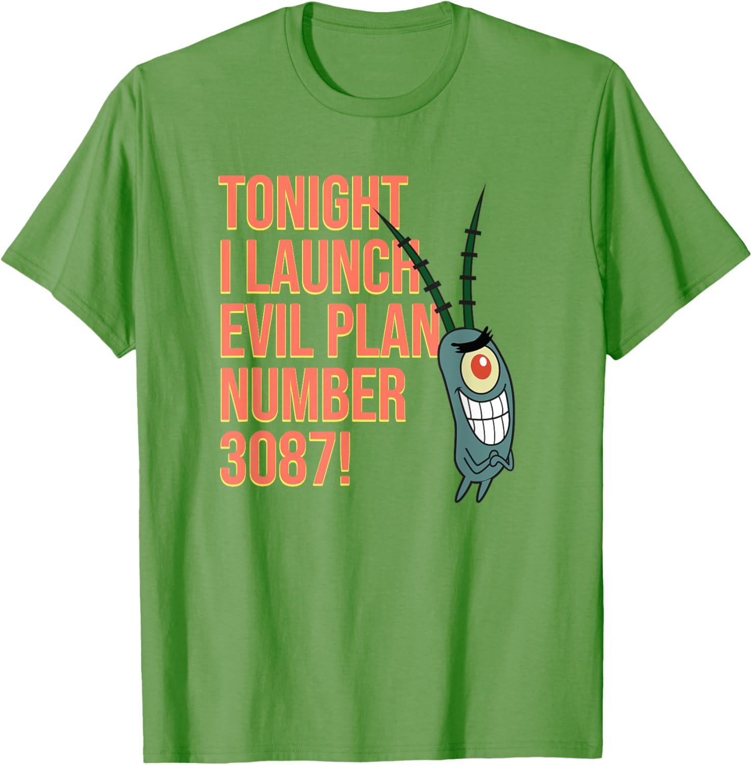 Mademark SpongeBob SquarePants Plankton Evil Plan 3087 T-Shirt for Fans - 16